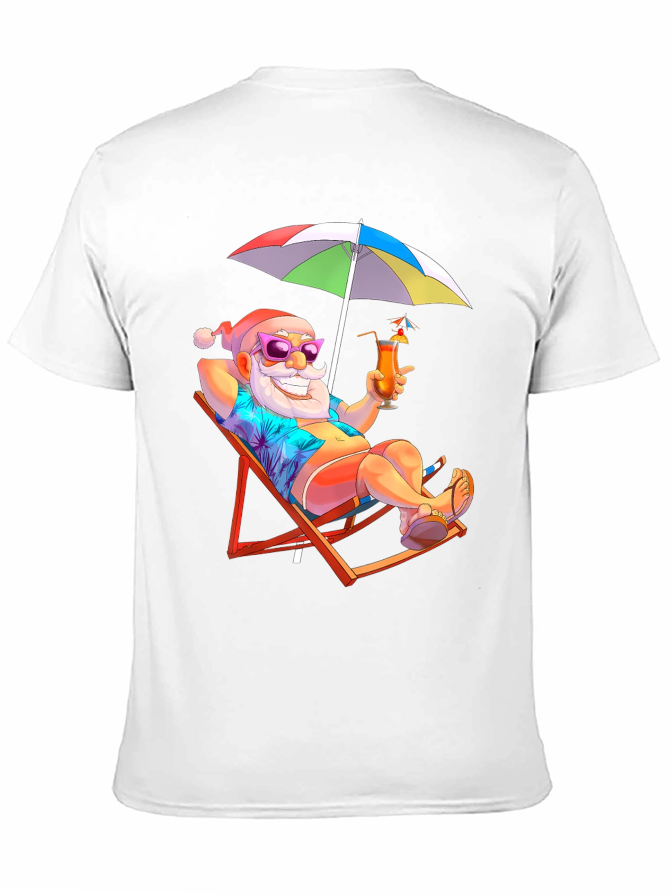 Relaxing Santa T-Shirt - Beach Vibes Holiday Tee