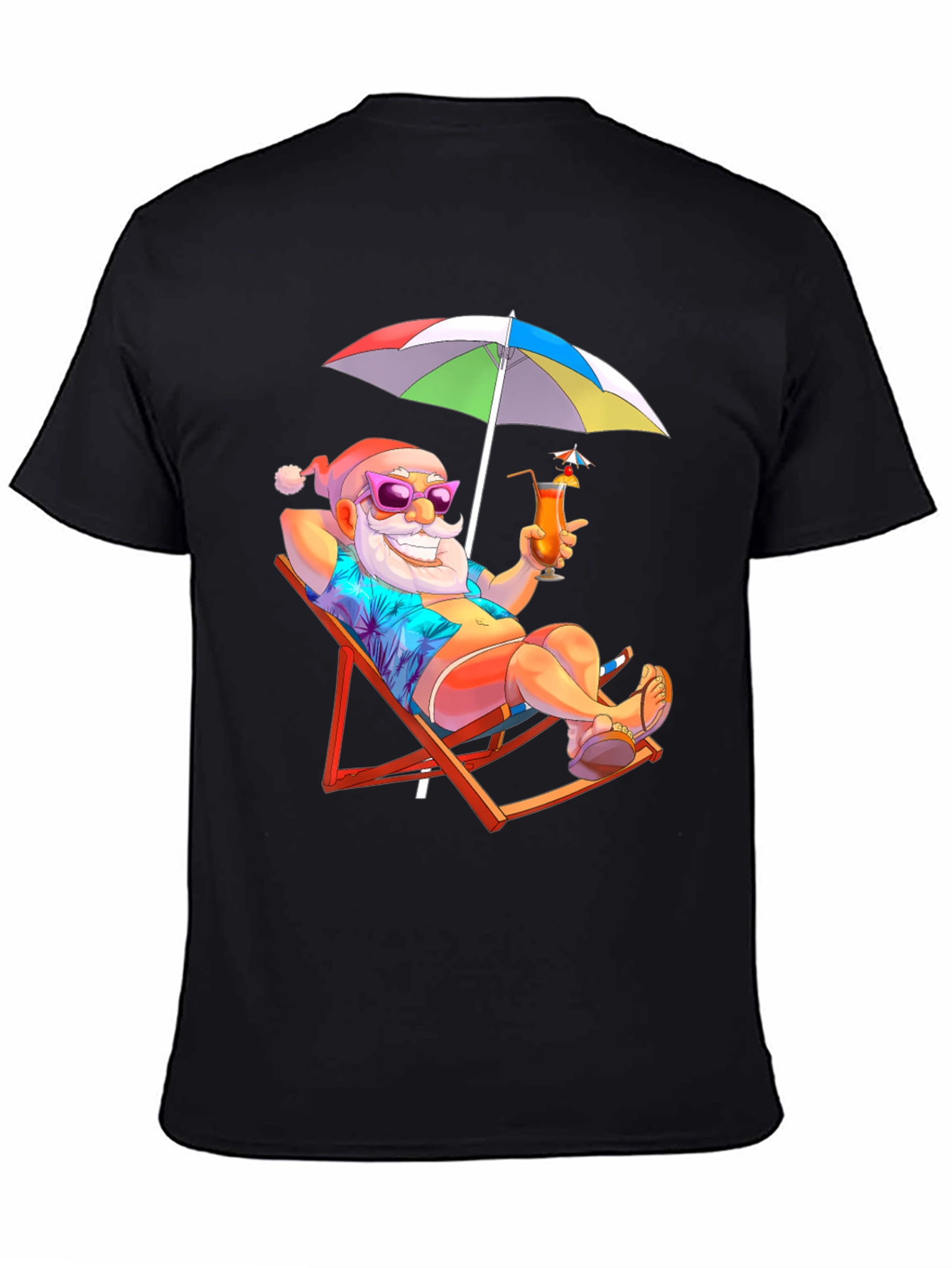 Relaxing Santa T-Shirt - Beach Vibes Holiday Tee