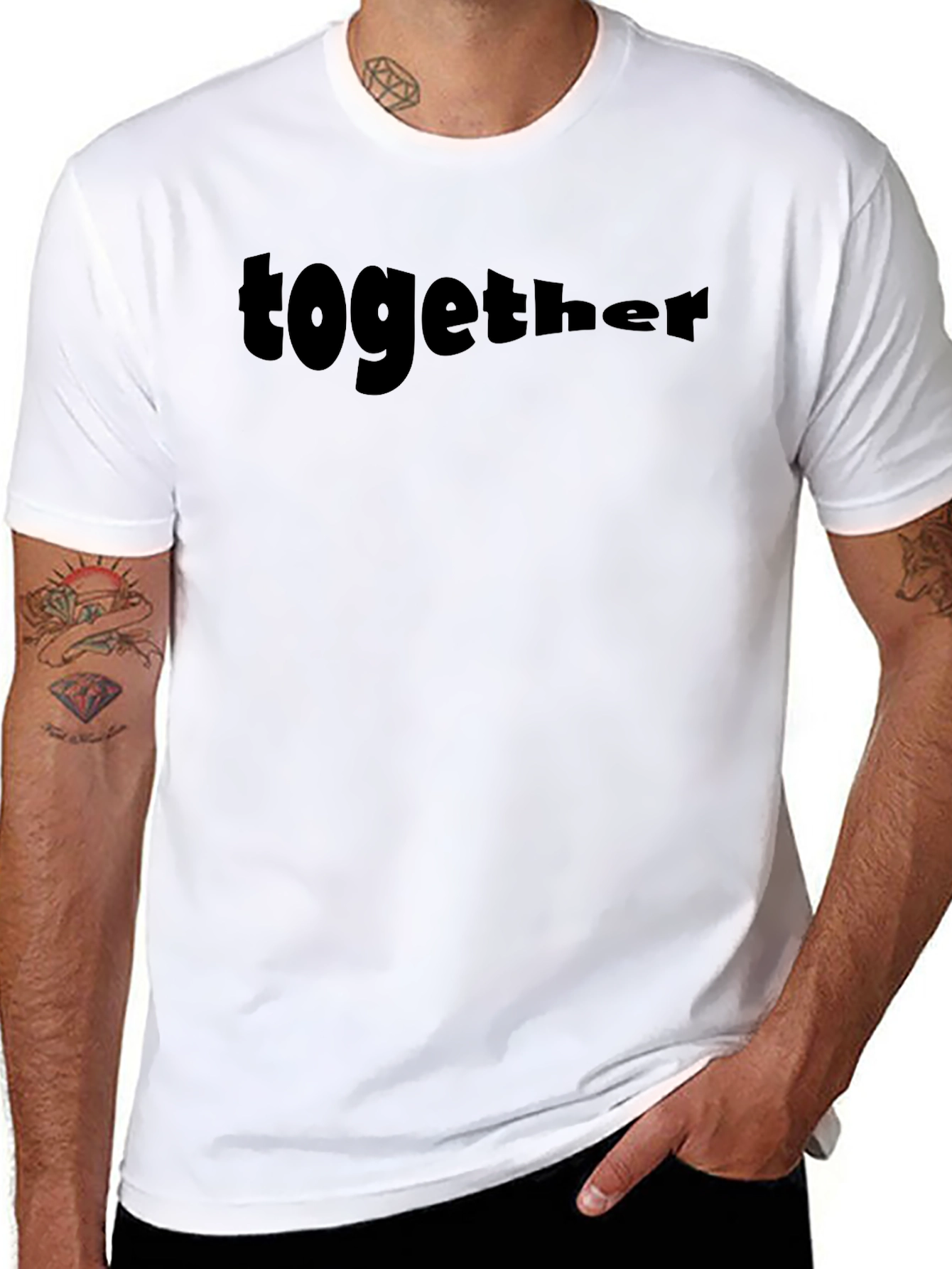 Together Black Graphic Tee - Casual Style