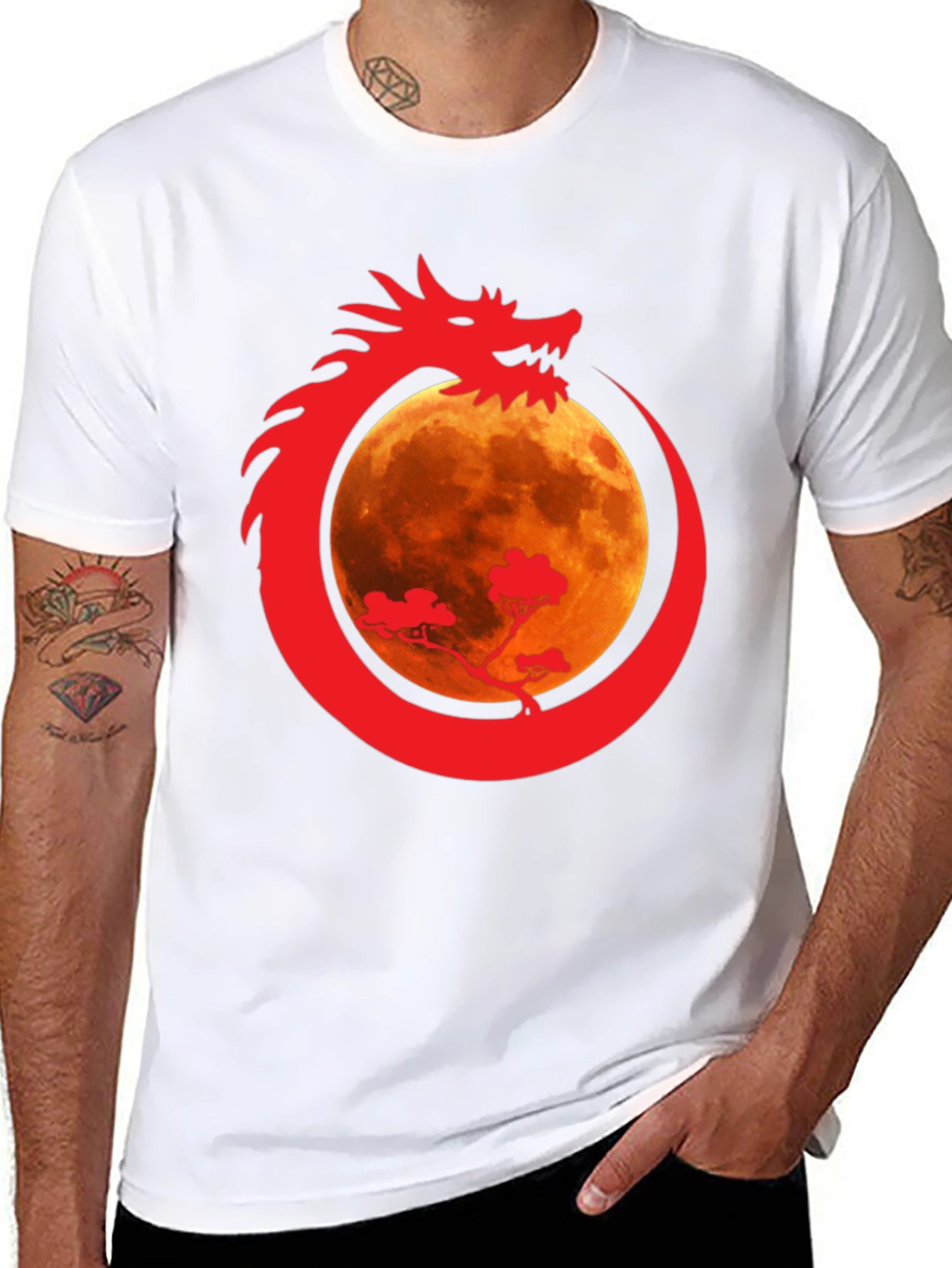 Dragon Moon Graphic T-Shirt - Unique Design