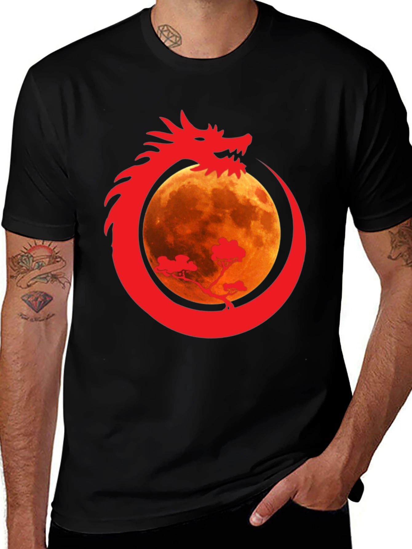 Dragon Moon Graphic T-Shirt - Unique Design