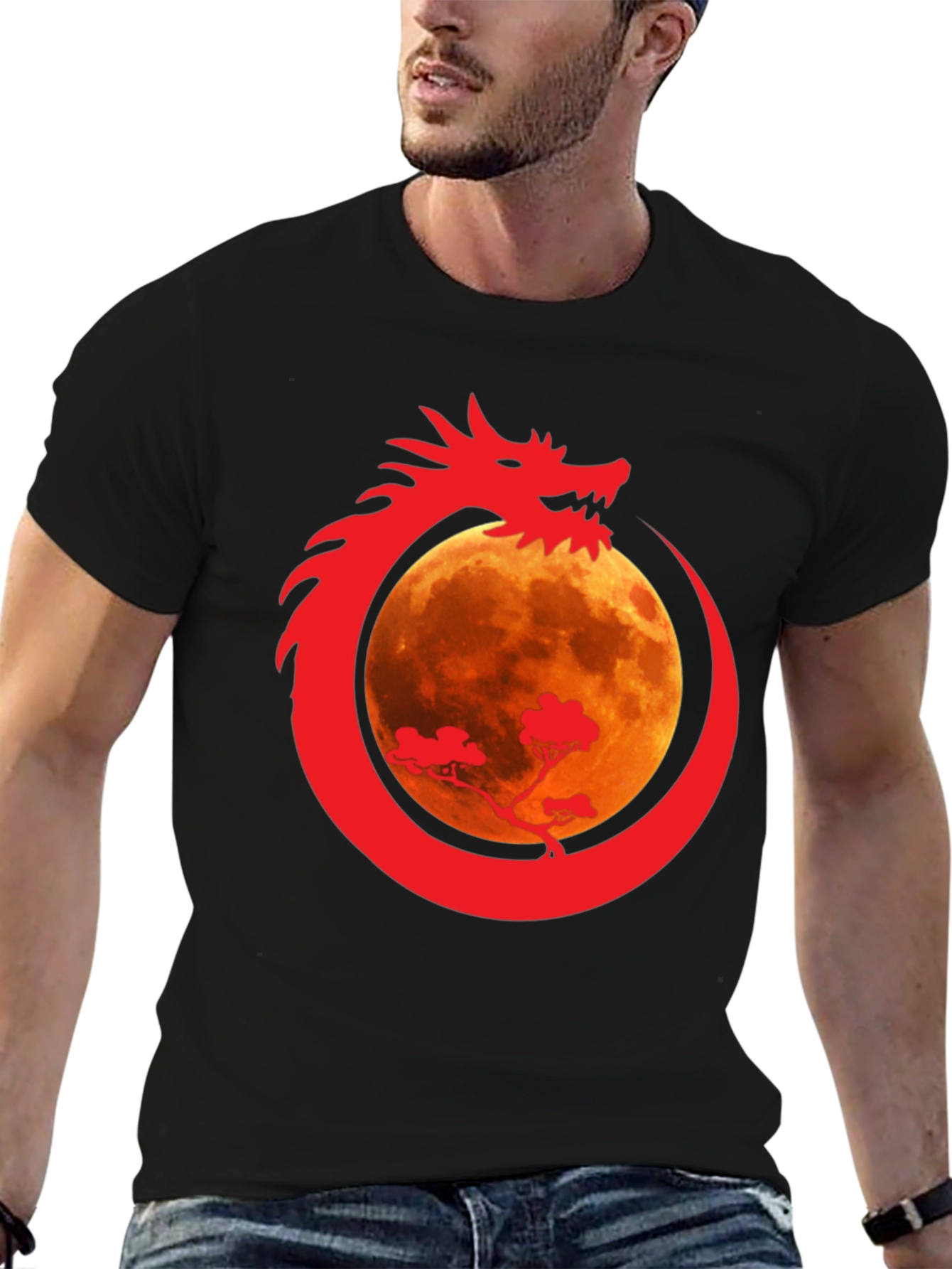 Dragon Moon Graphic T-Shirt - Unique Design