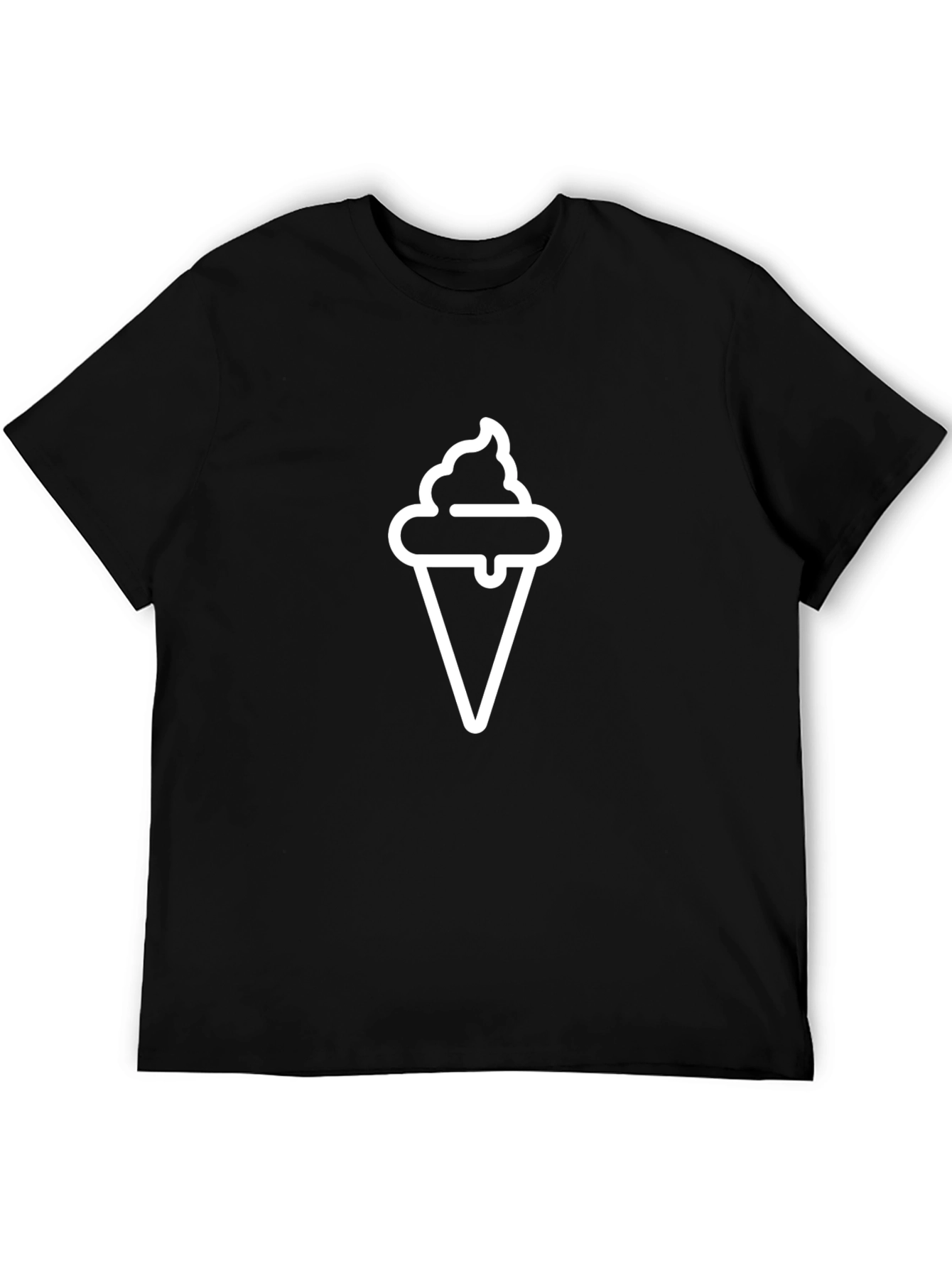 Ice Cream Cone Graphic Black T-Shirt