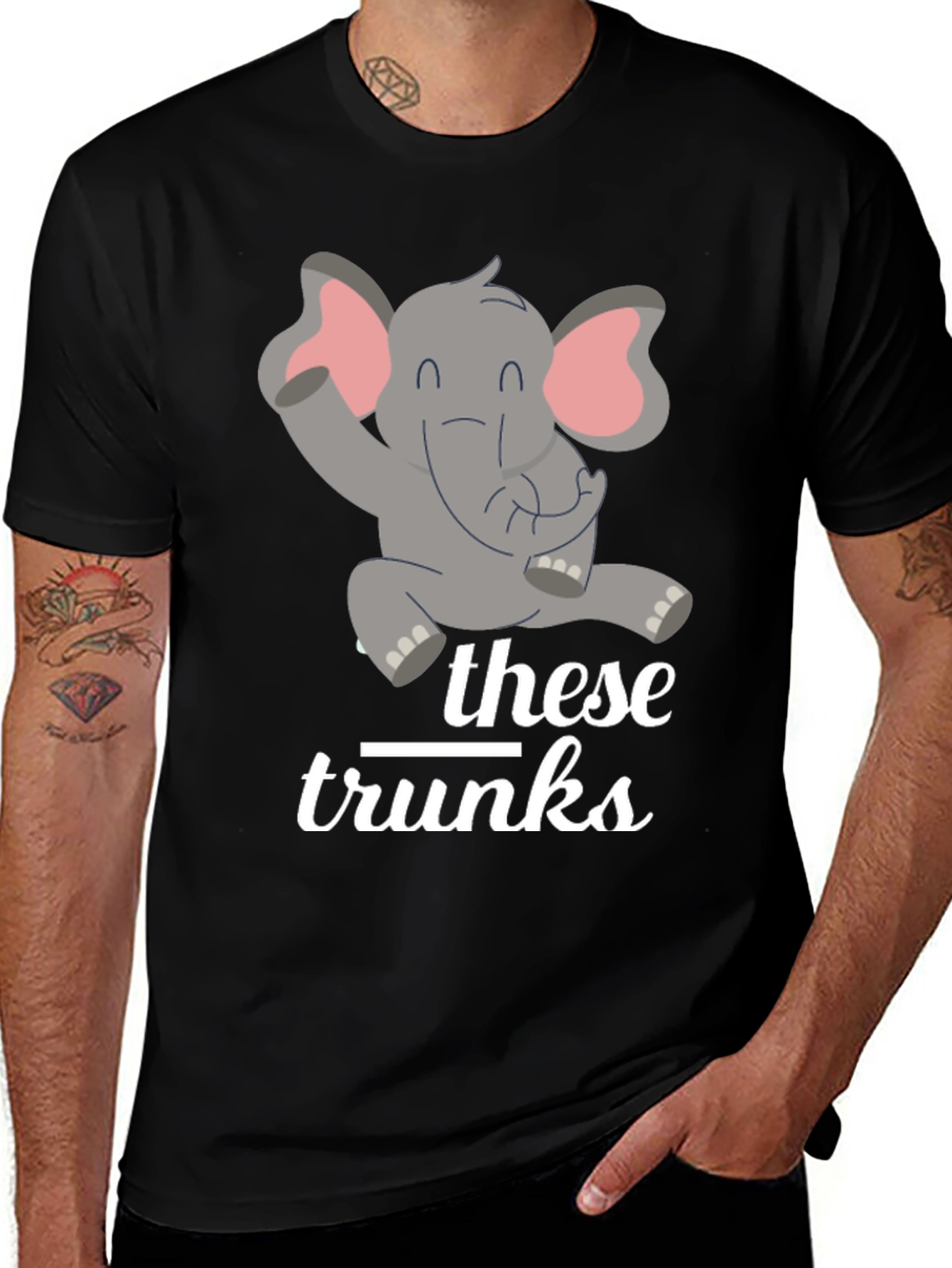 Funny Elephant These Trunks Graphic Tee