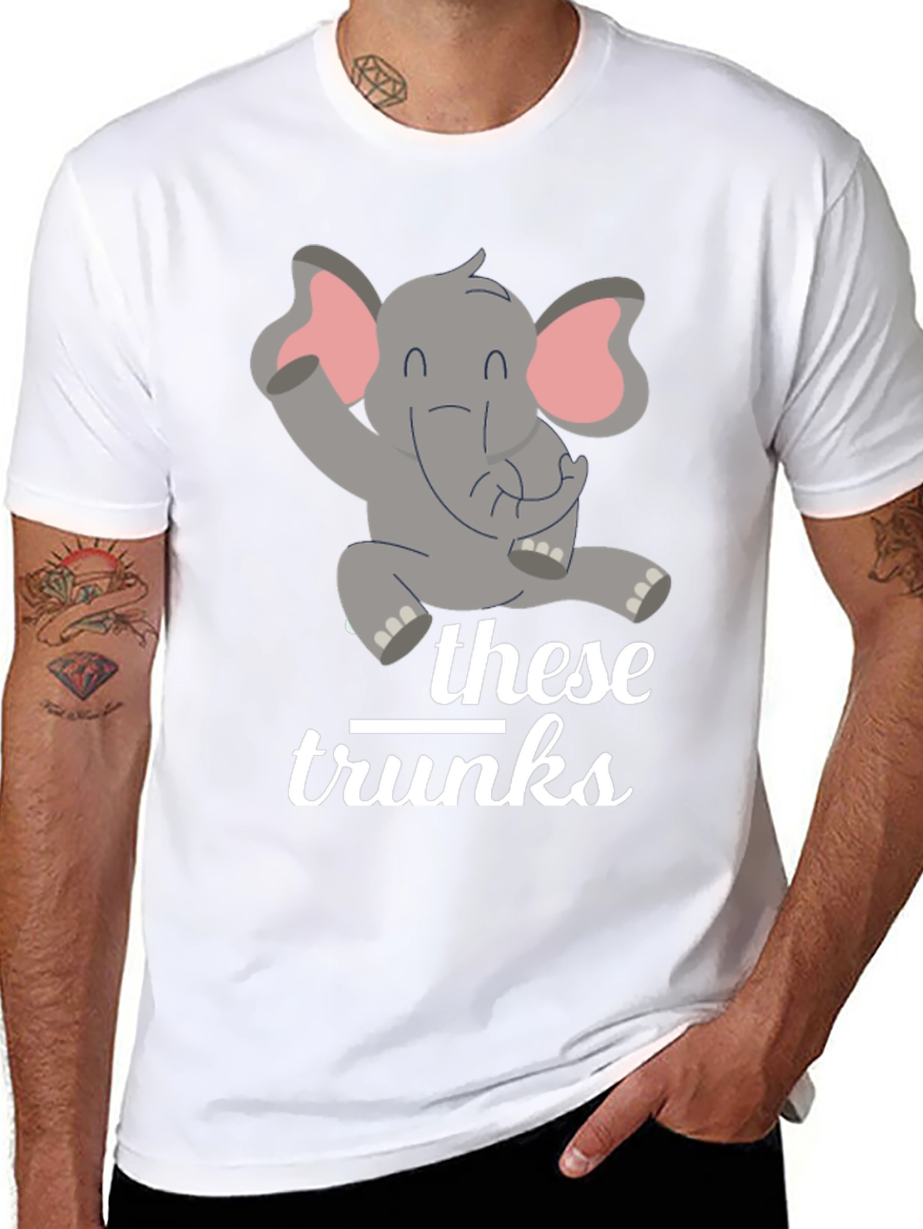 Funny Elephant These Trunks Graphic Tee