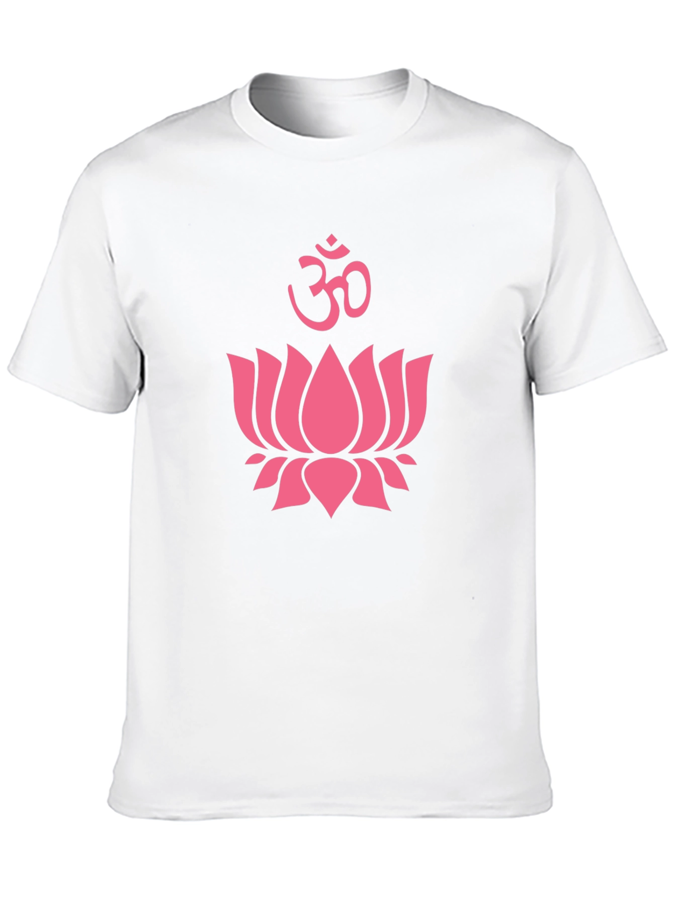 Pink Lotus & Om Symbol Black T-Shirt