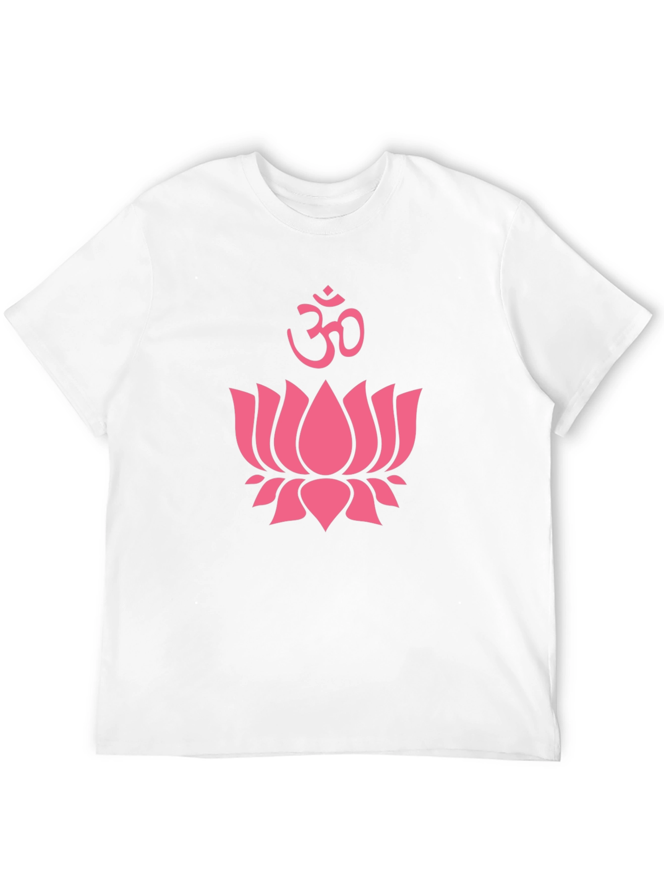 Pink Lotus & Om Symbol Black T-Shirt