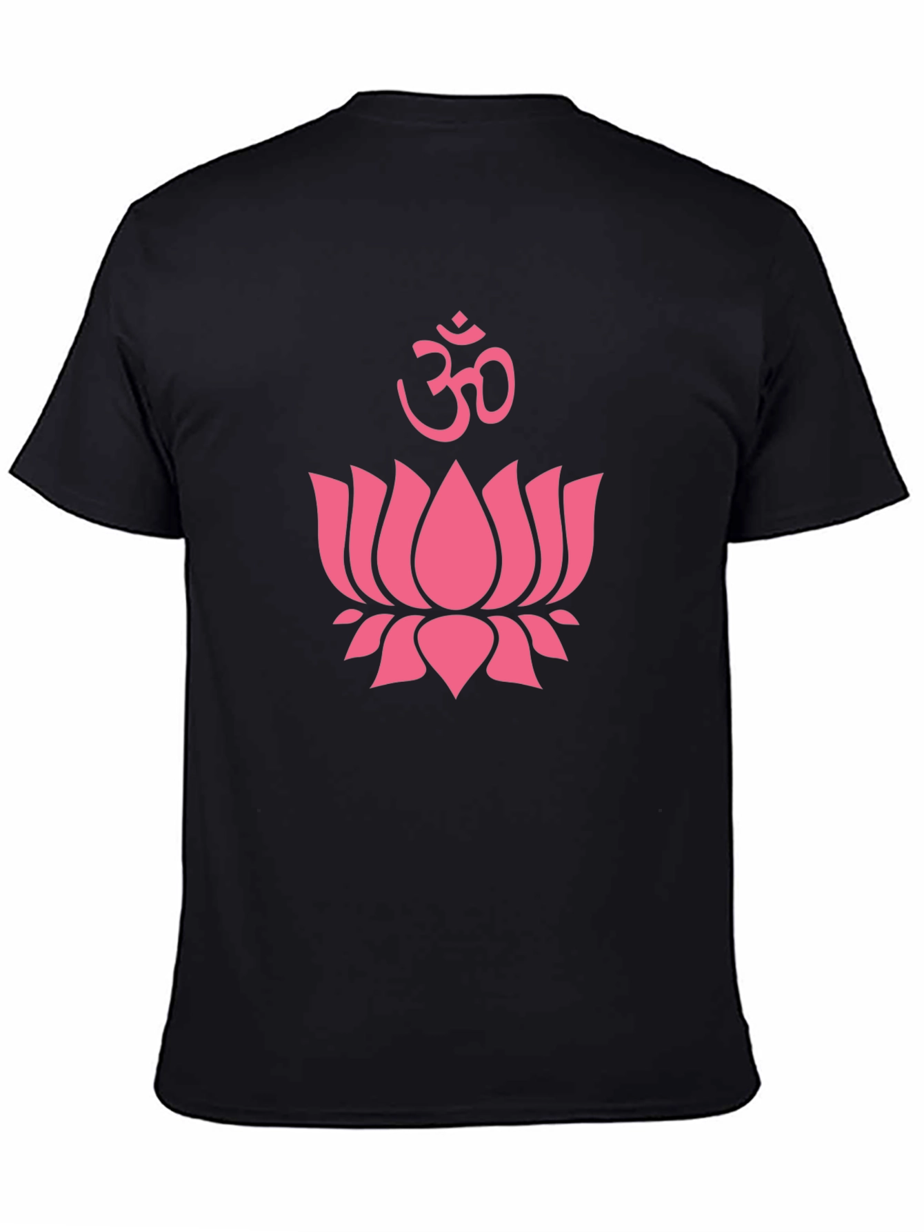 Pink Lotus & Om Symbol Black T-Shirt