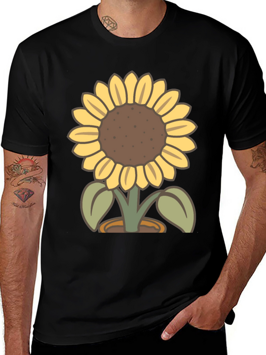 Sunflower Graphic T-Shirt - Black Cotton Tee