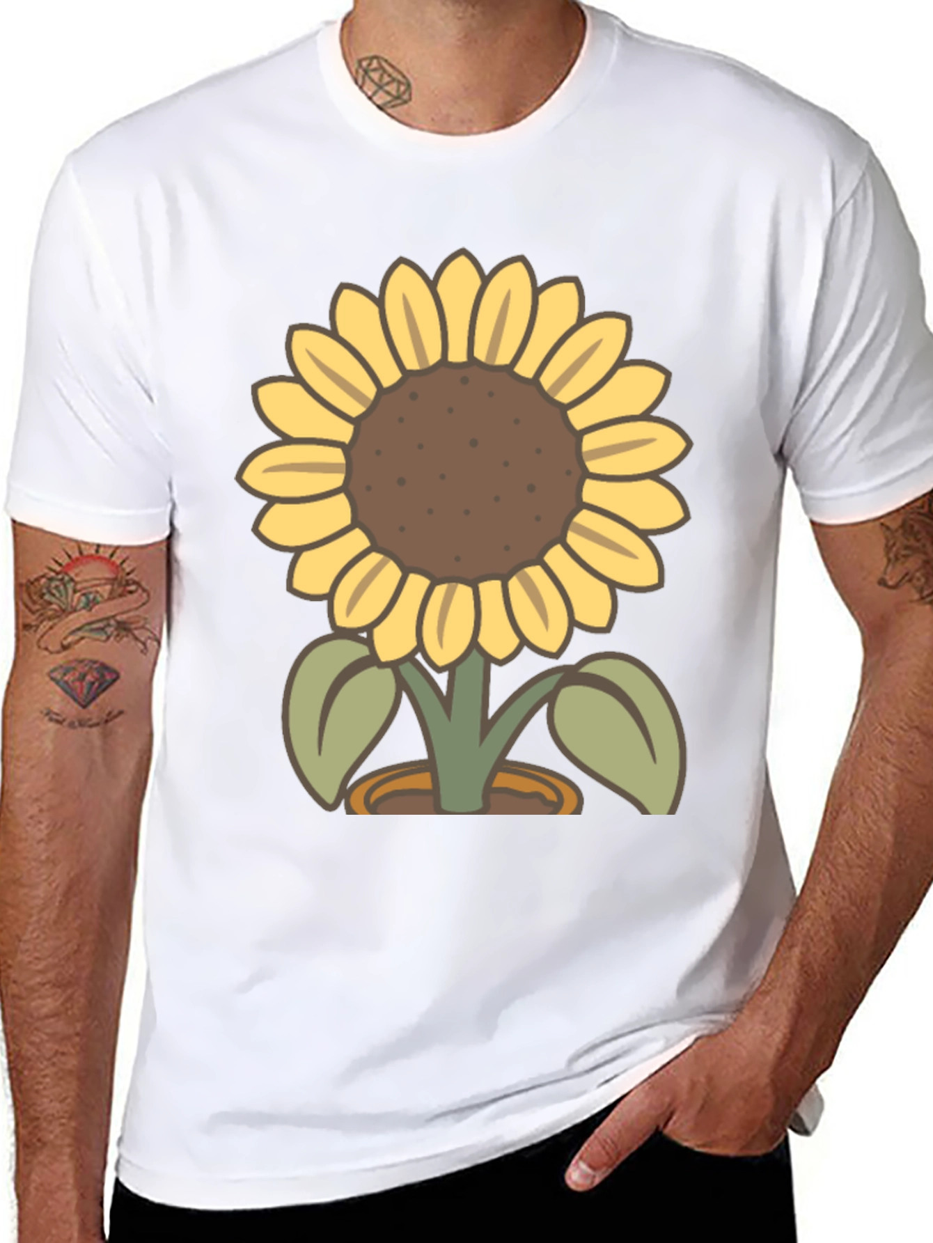 Sunflower Graphic T-Shirt - Black Cotton Tee