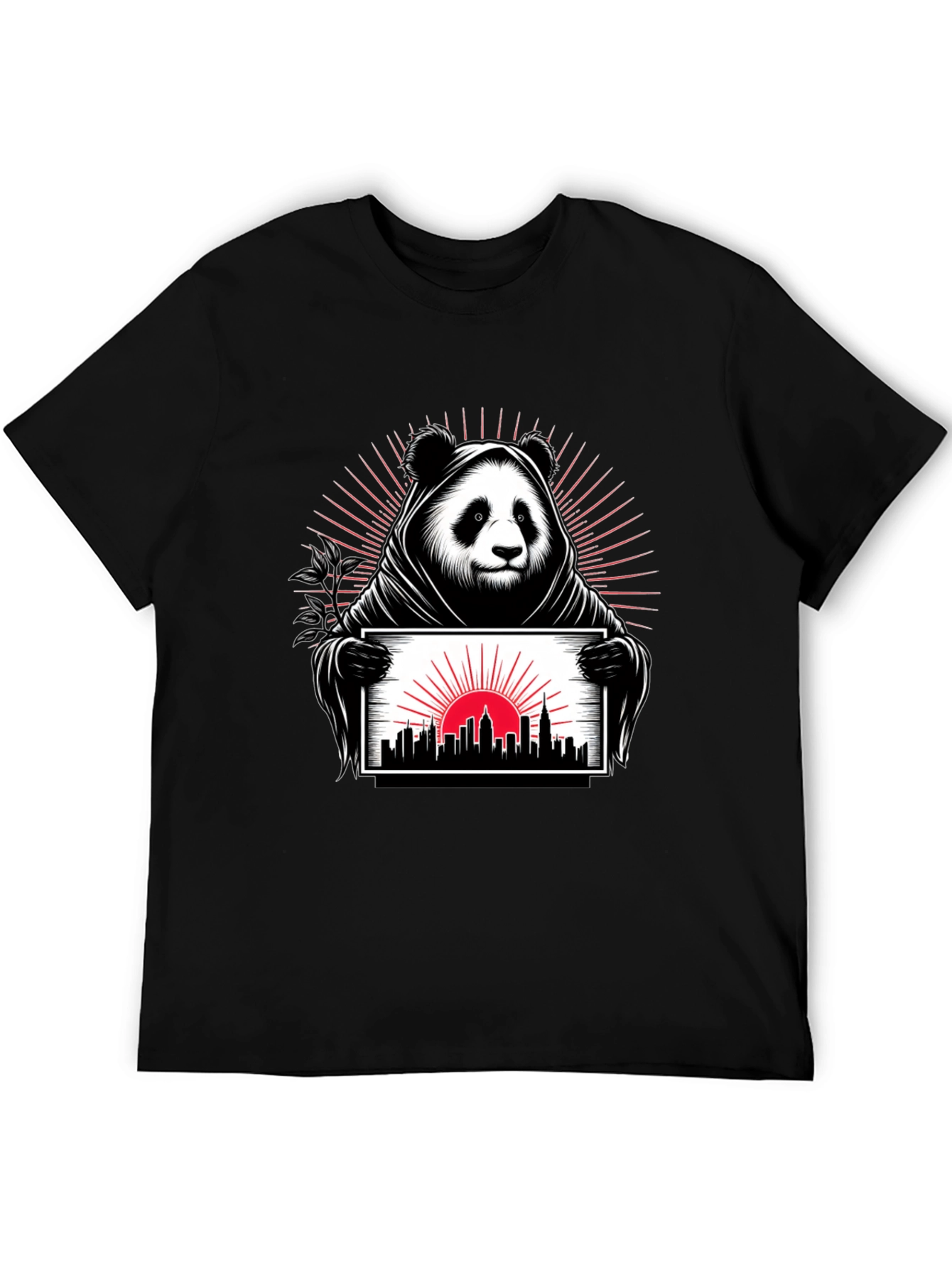 Panda Grim Reaper Cityscape T-Shirt - Unique Design