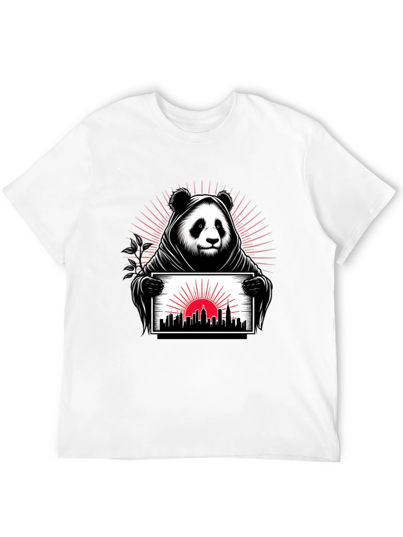 Panda Grim Reaper Cityscape T-Shirt - Unique Design