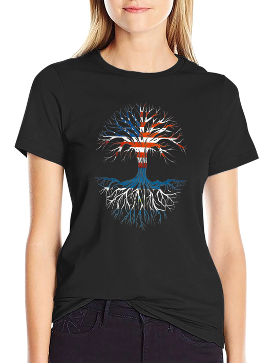 Patriotic Tree Graphic Tee - USA Roots