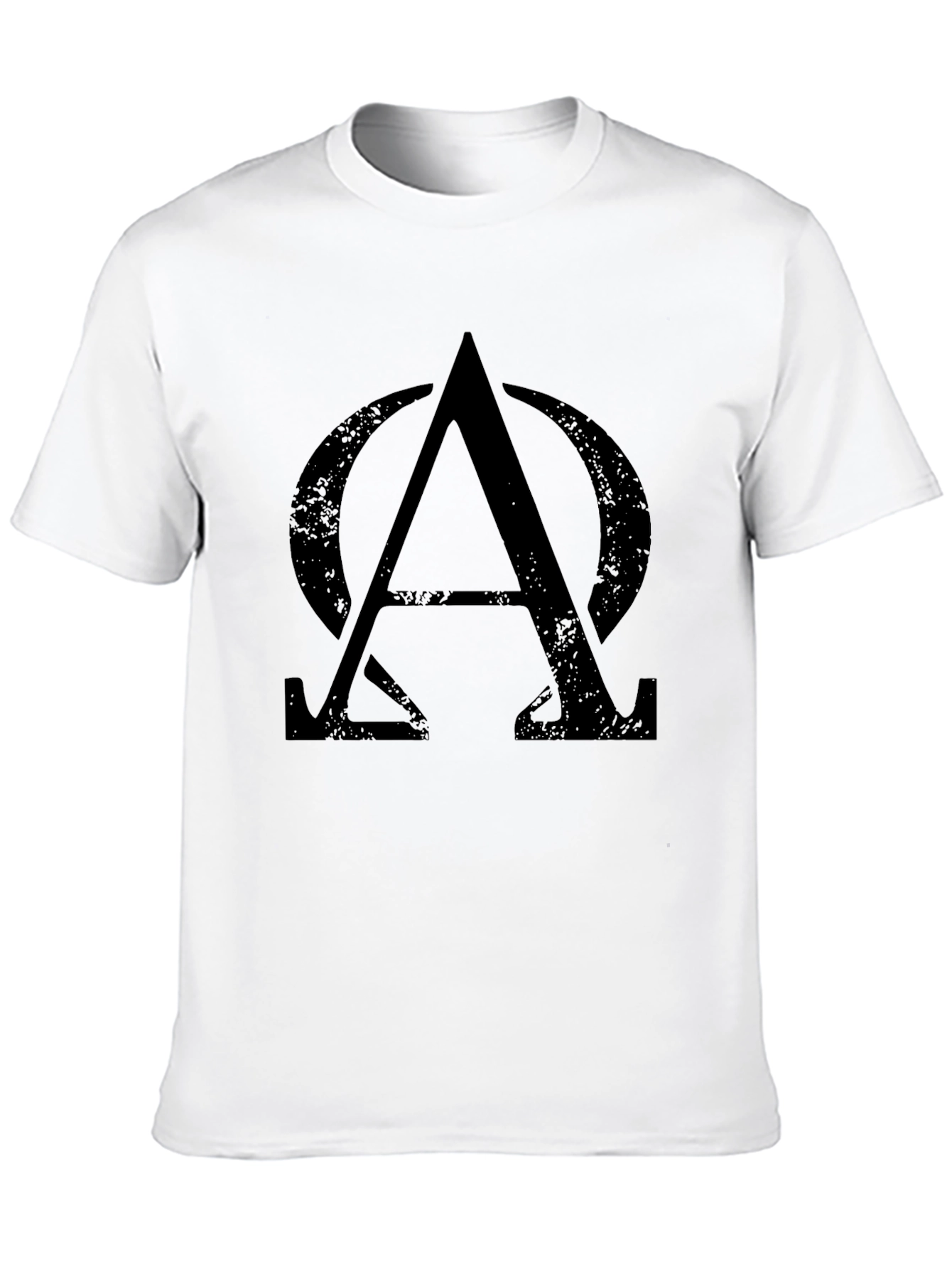 Alpha Omega Symbol Graphic Tee - Black Cotton T-Shirt