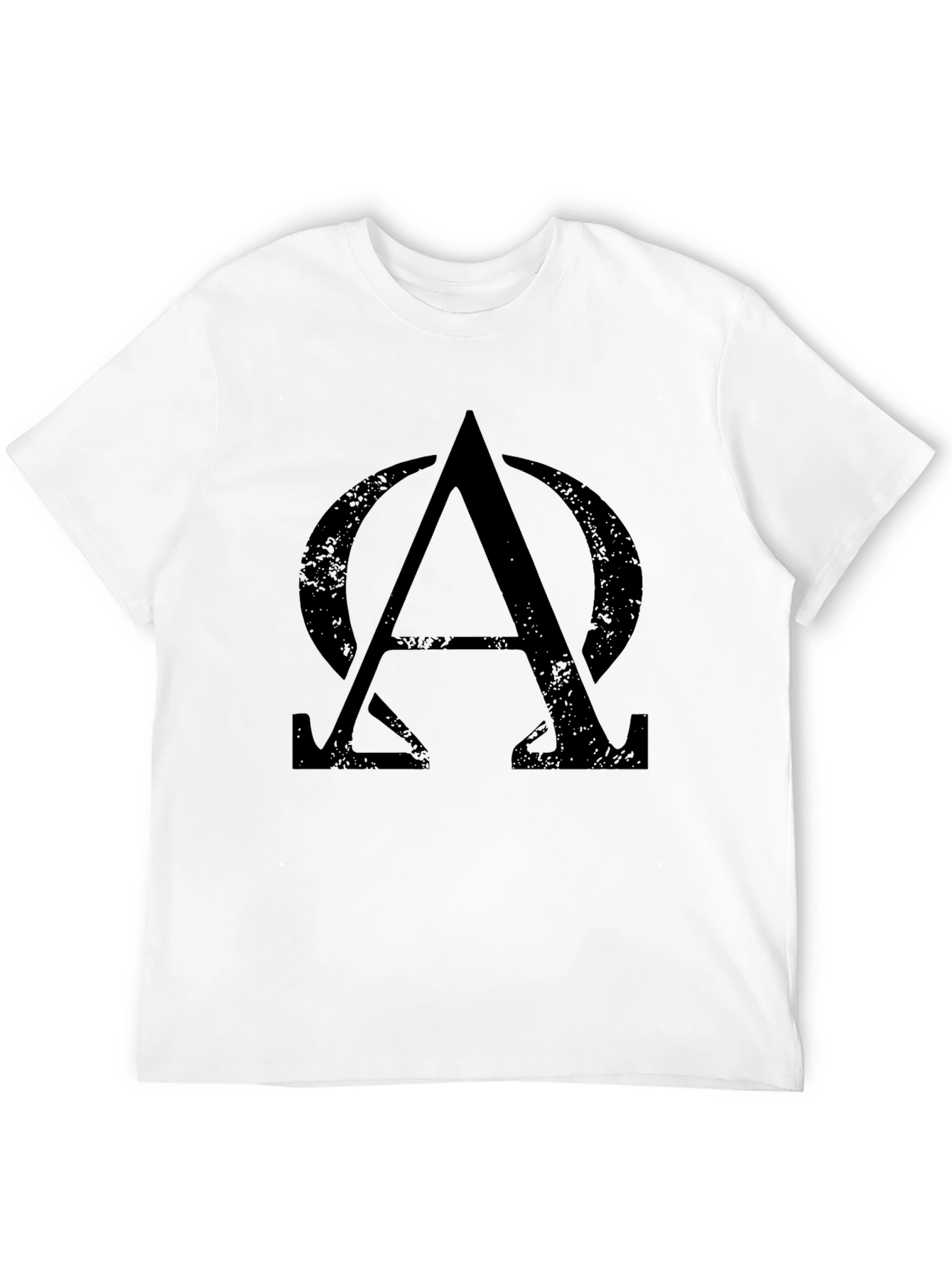 Alpha Omega Symbol Graphic Tee - Black Cotton T-Shirt
