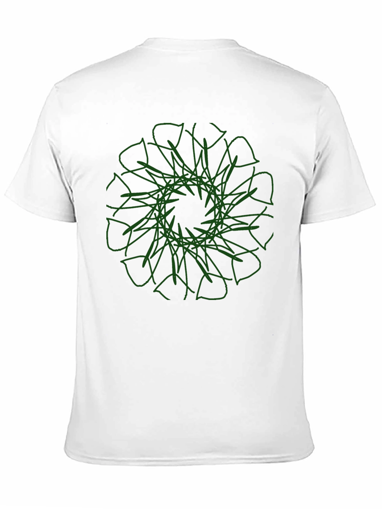 Modern Graphic Tee - Black with Green Mandala Design