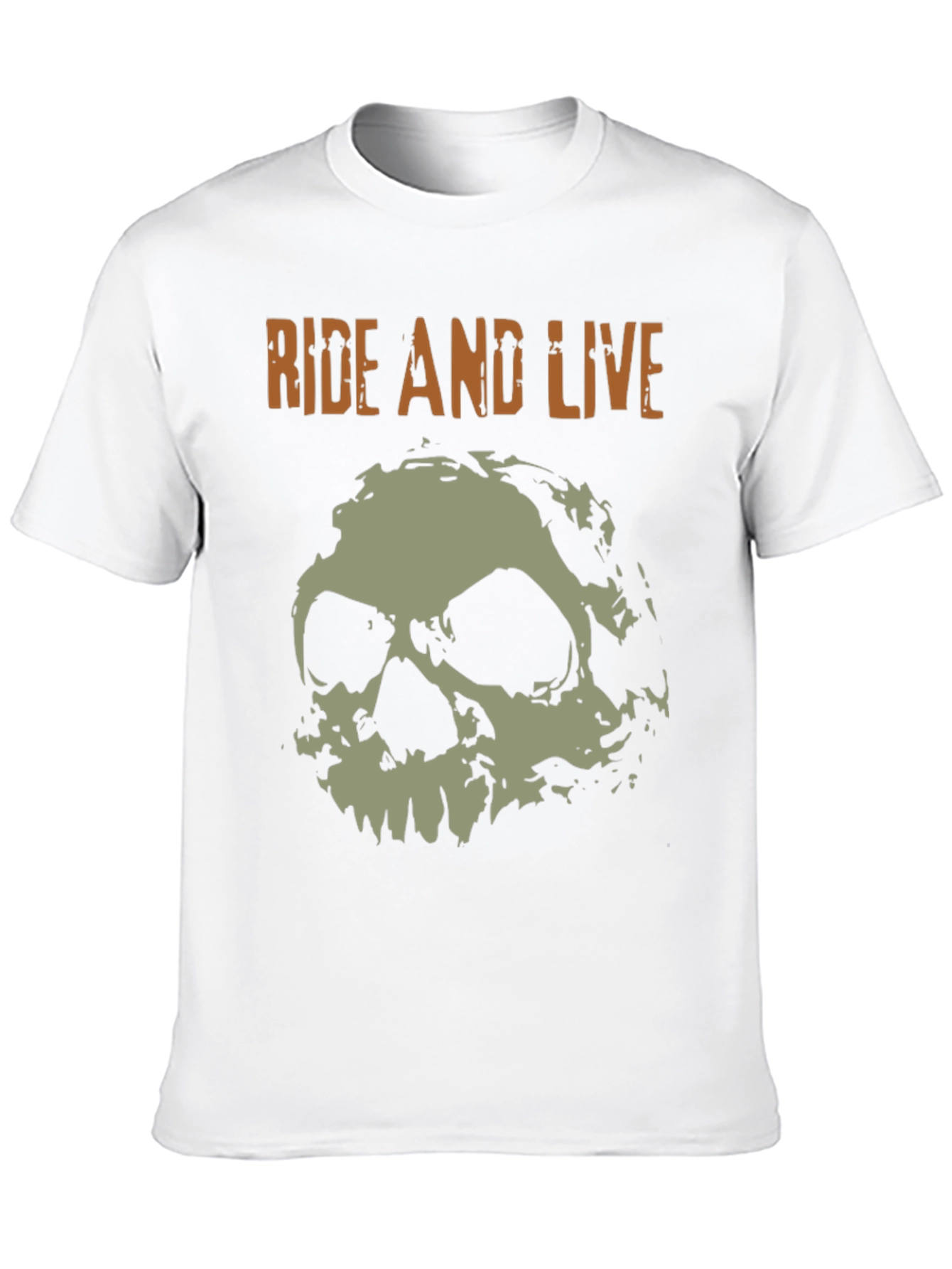Ride and Live Skull Graphic Tee - Black