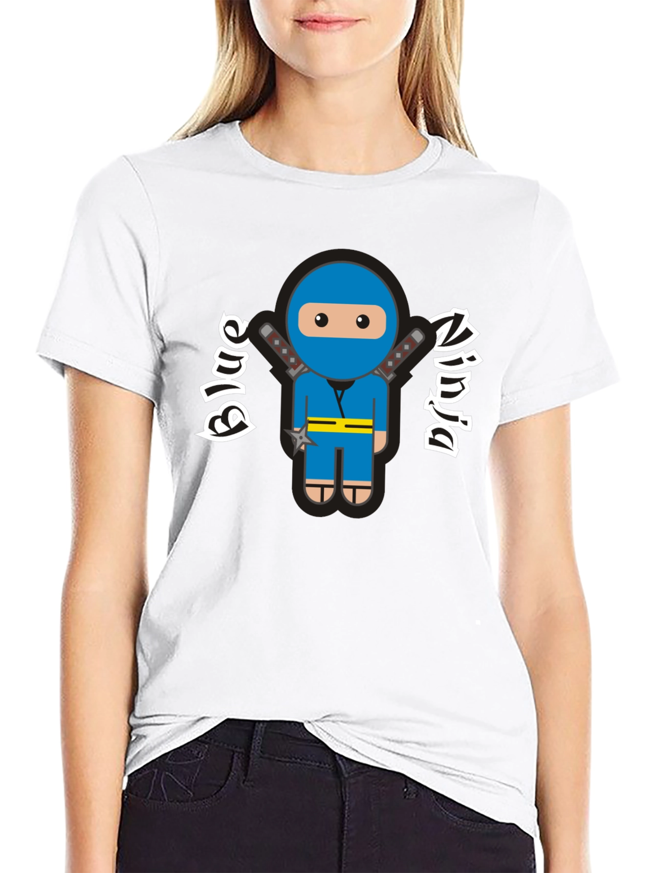Blue Ninja Graphic T-Shirt - Fun Cartoon Design
