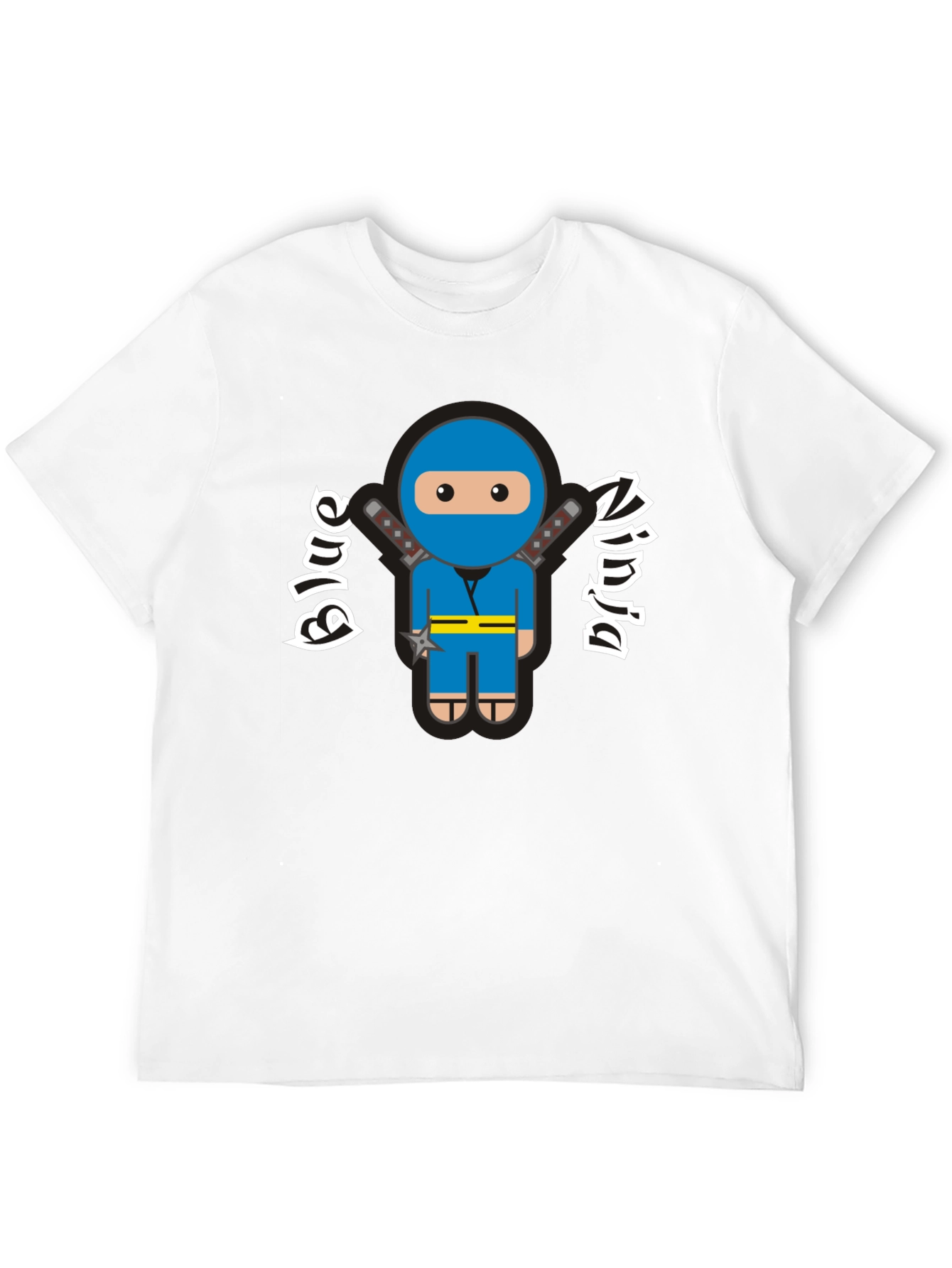 Blue Ninja Graphic T-Shirt - Fun Cartoon Design