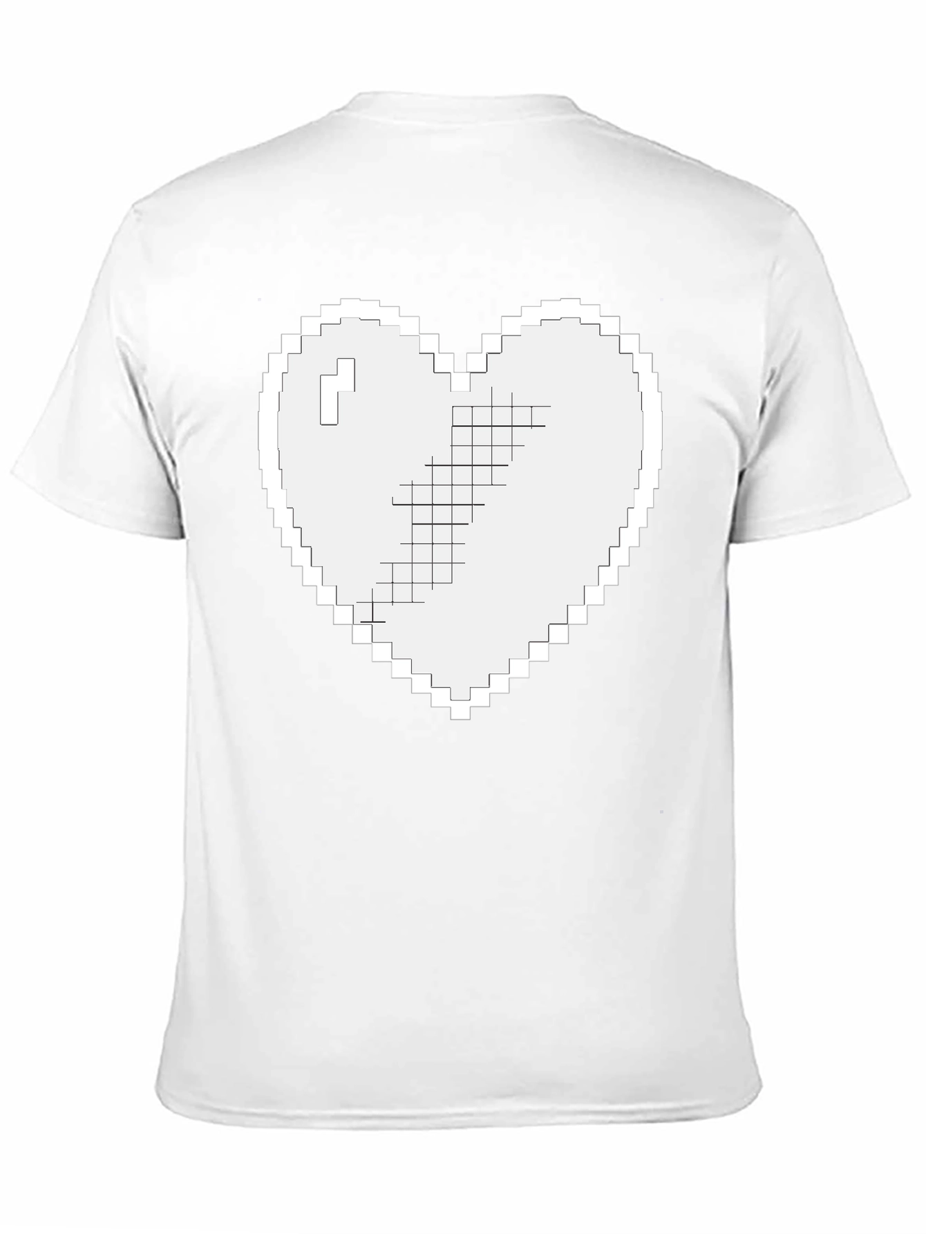 Pixel Heart Graphic T-Shirt - Black Casual Tee