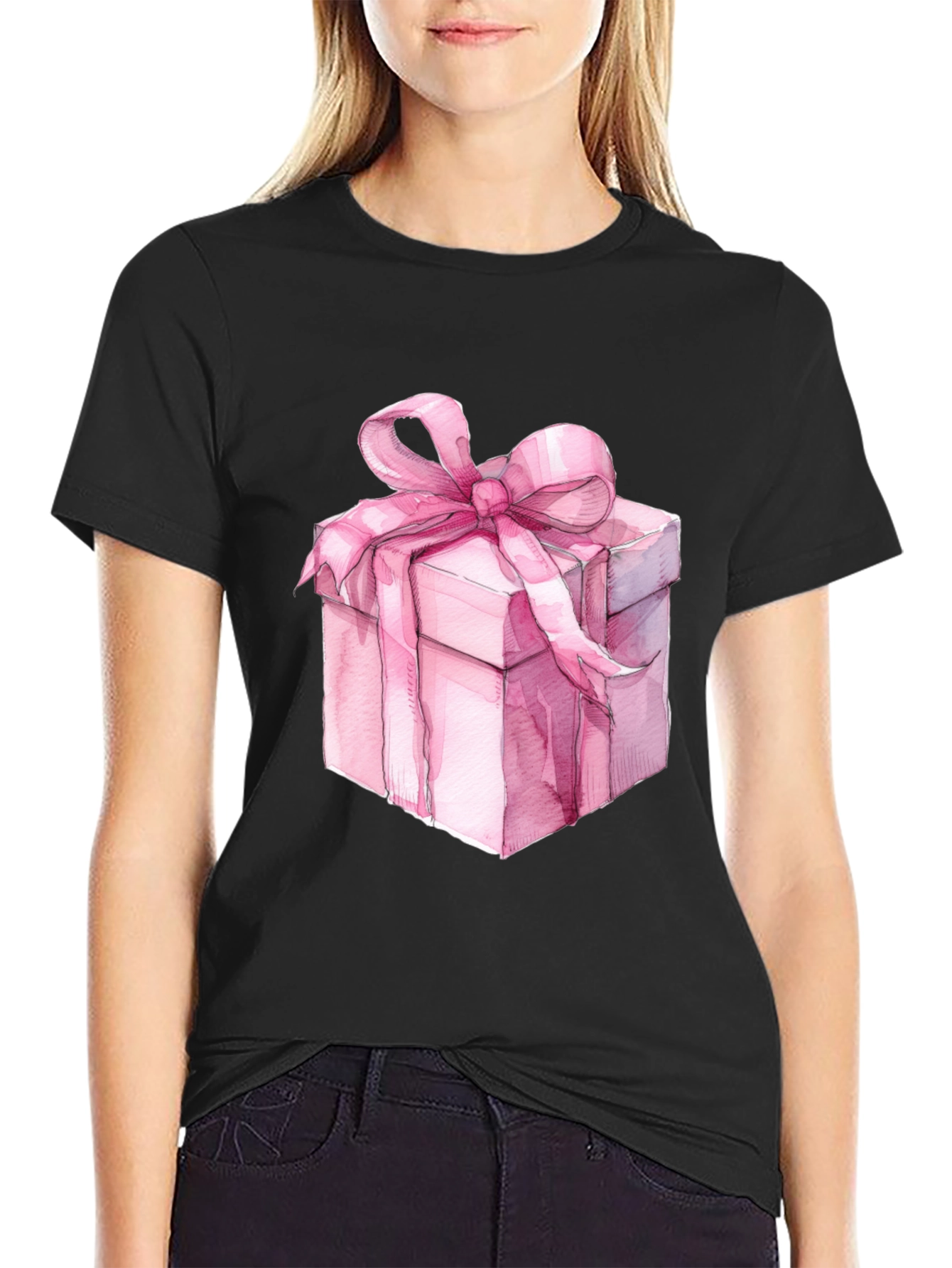 Pink Gift Box Graphic Tee