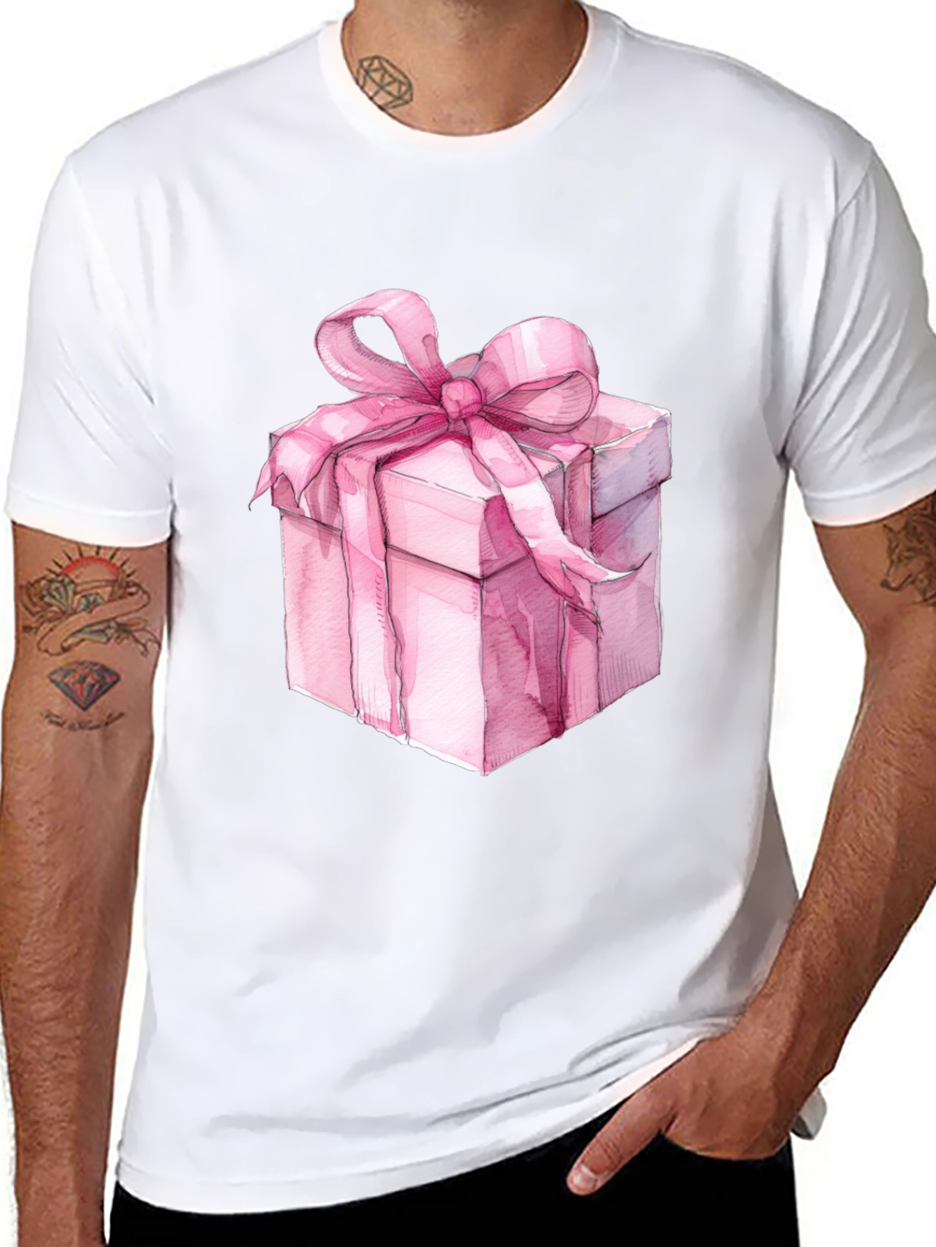 Pink Gift Box Graphic Tee