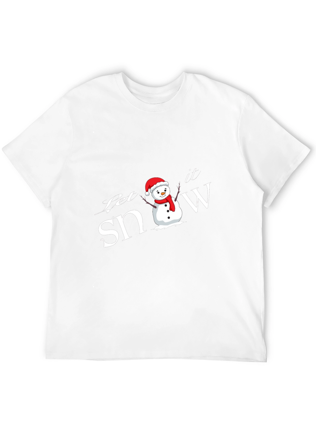Let it Snow Snowman Black T-Shirt
