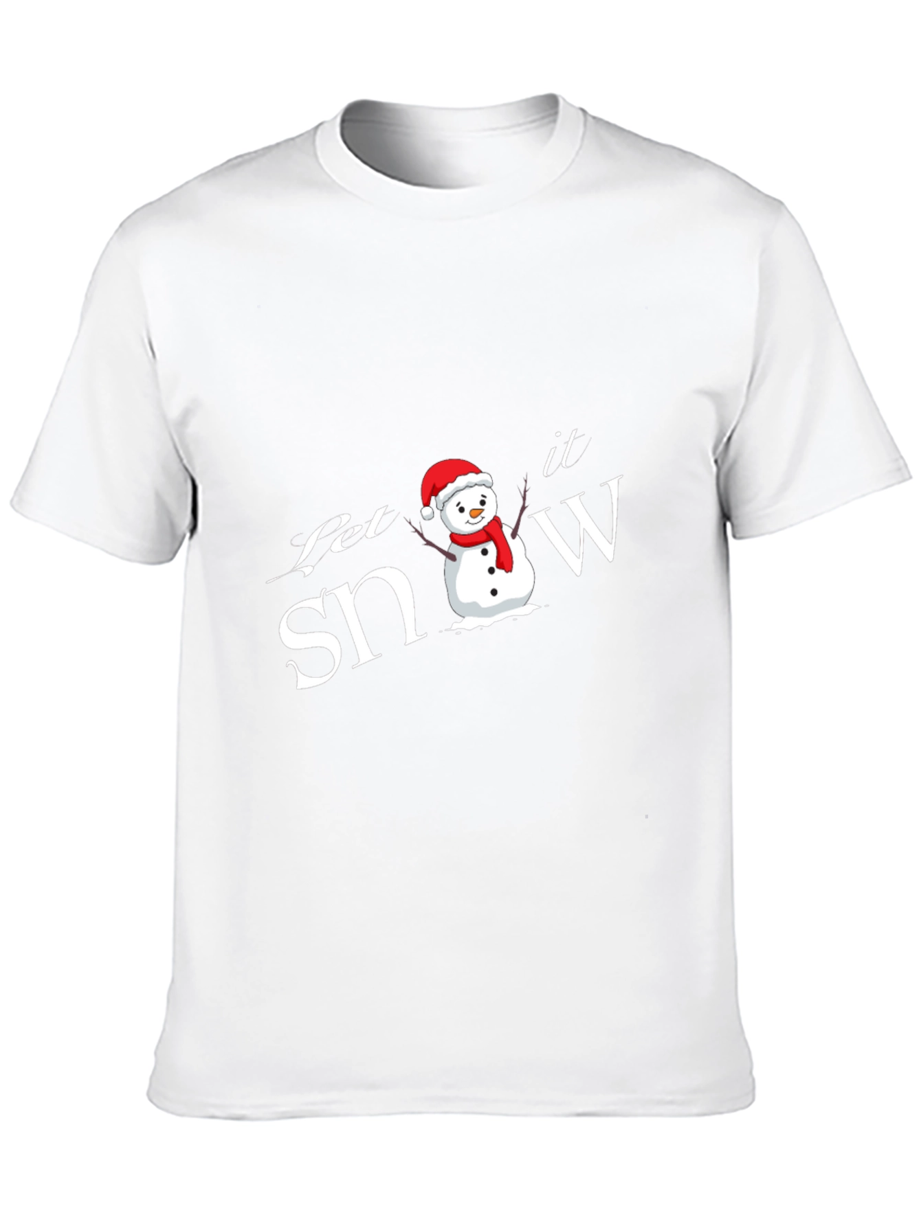 Let it Snow Snowman Black T-Shirt