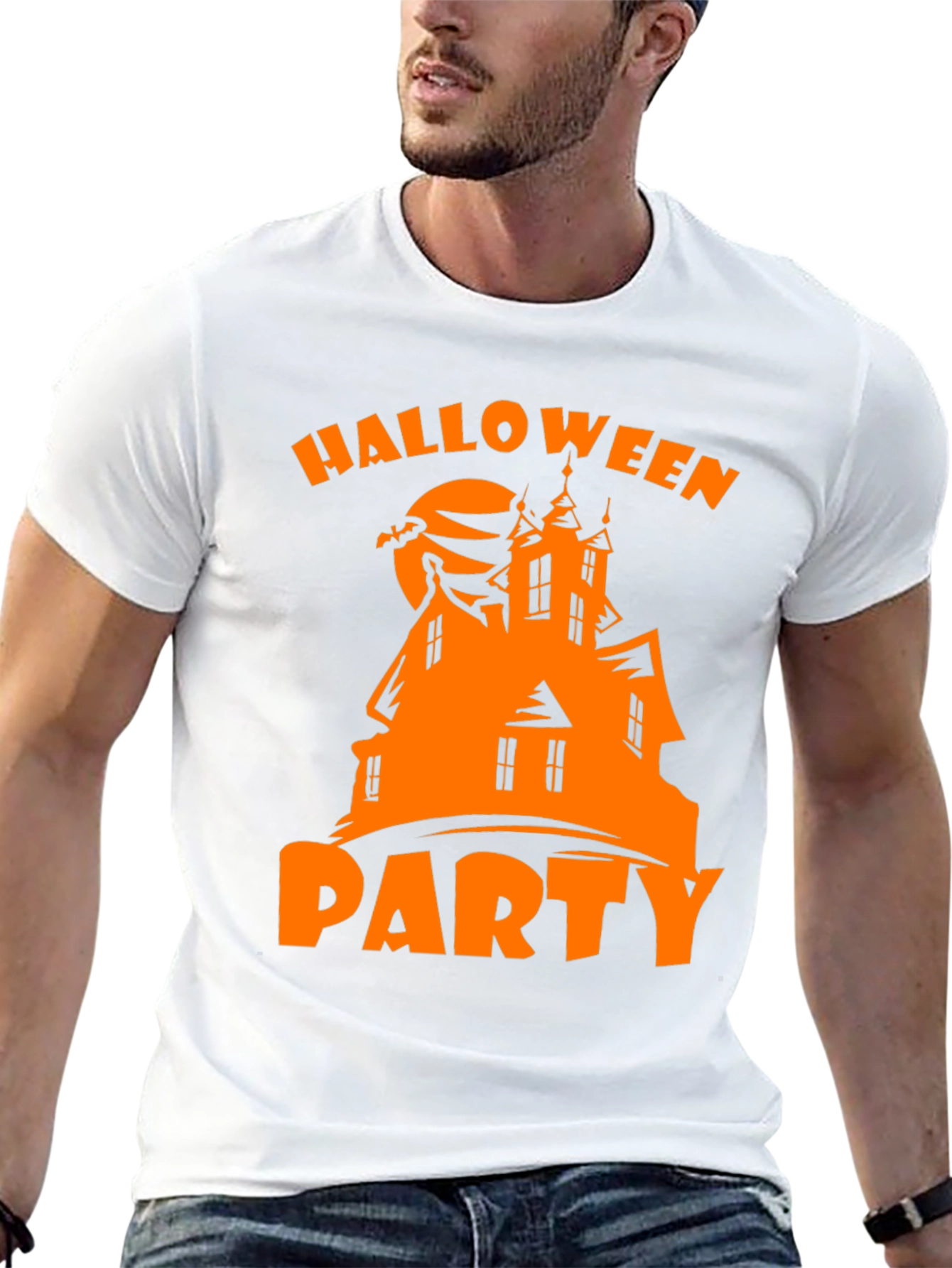 Halloween Party Haunted House Graphic Tee