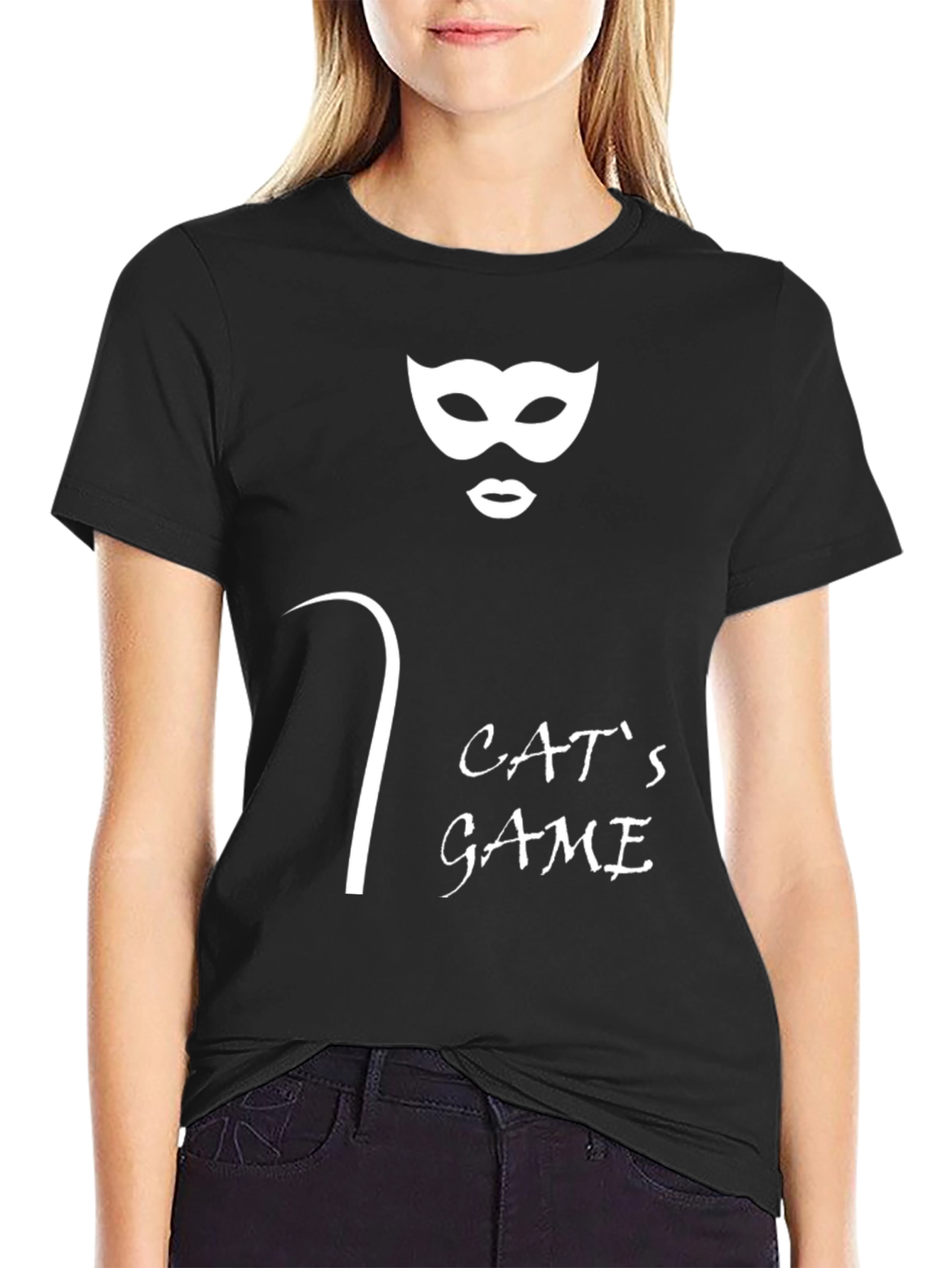 Cats Game Graphic Tee - Black Unisex T-Shirt