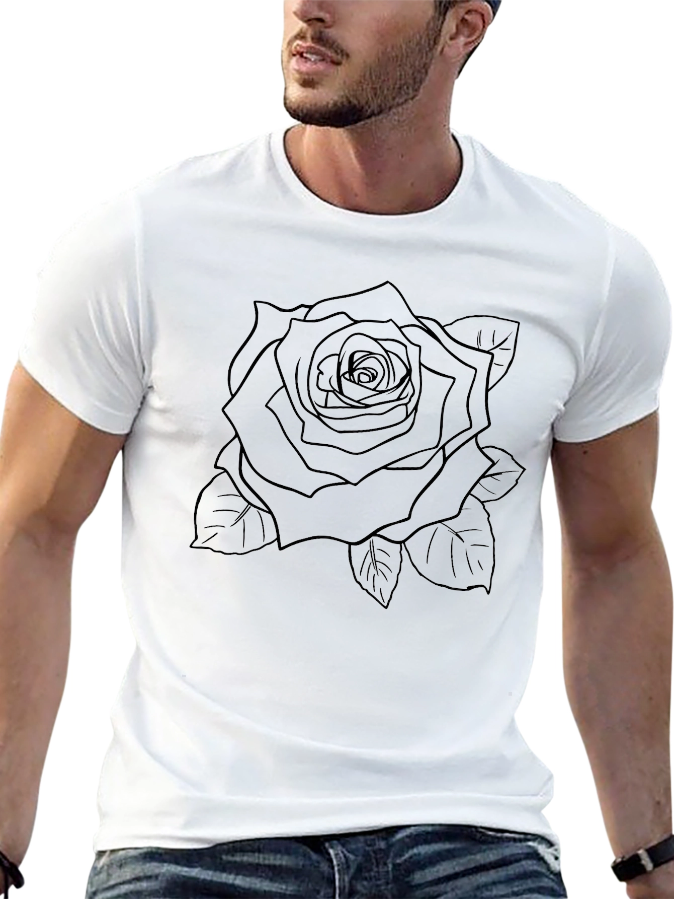 Black Rose Graphic Tee - Stylish Menswear