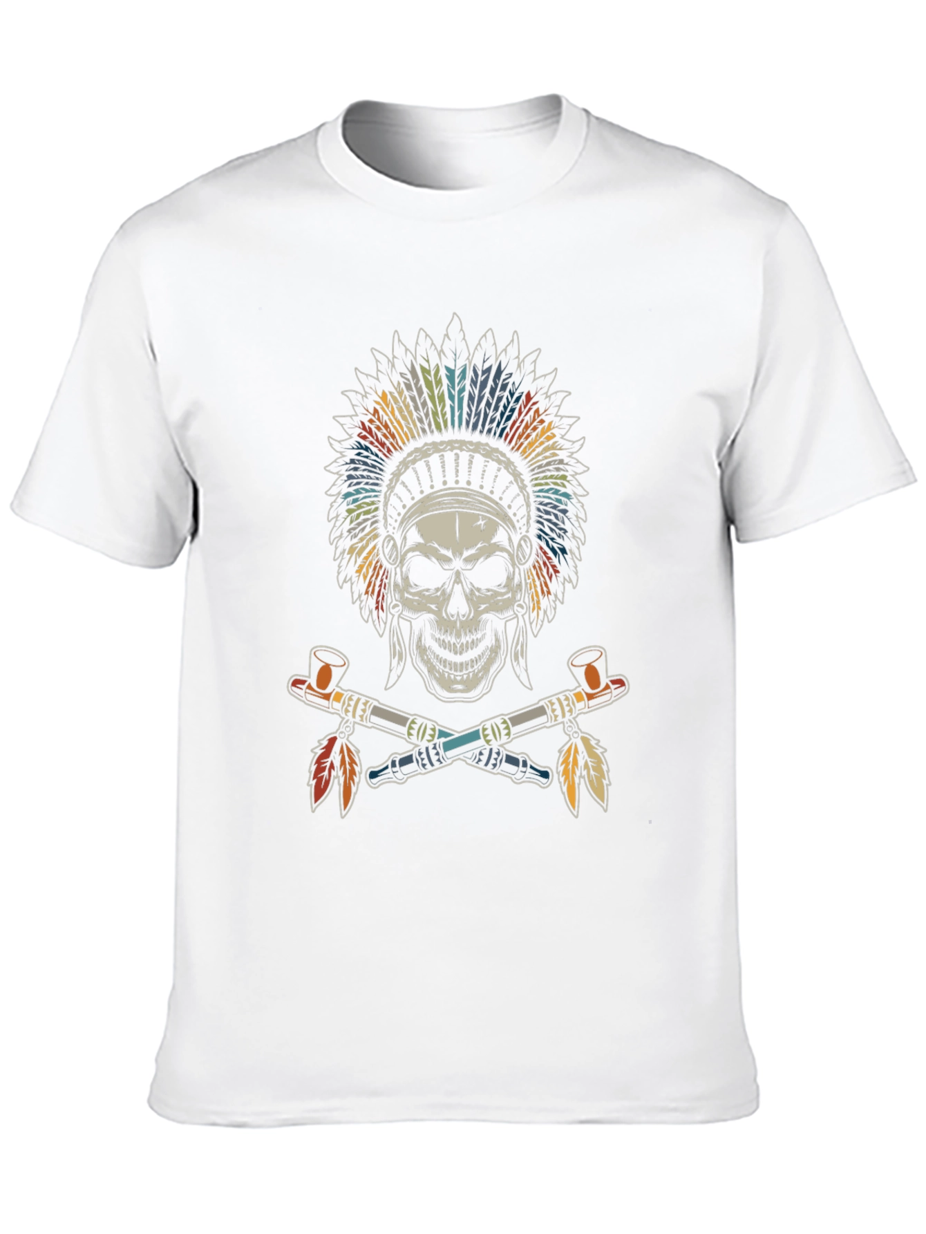 Skull Indian Chief T-Shirt - Black