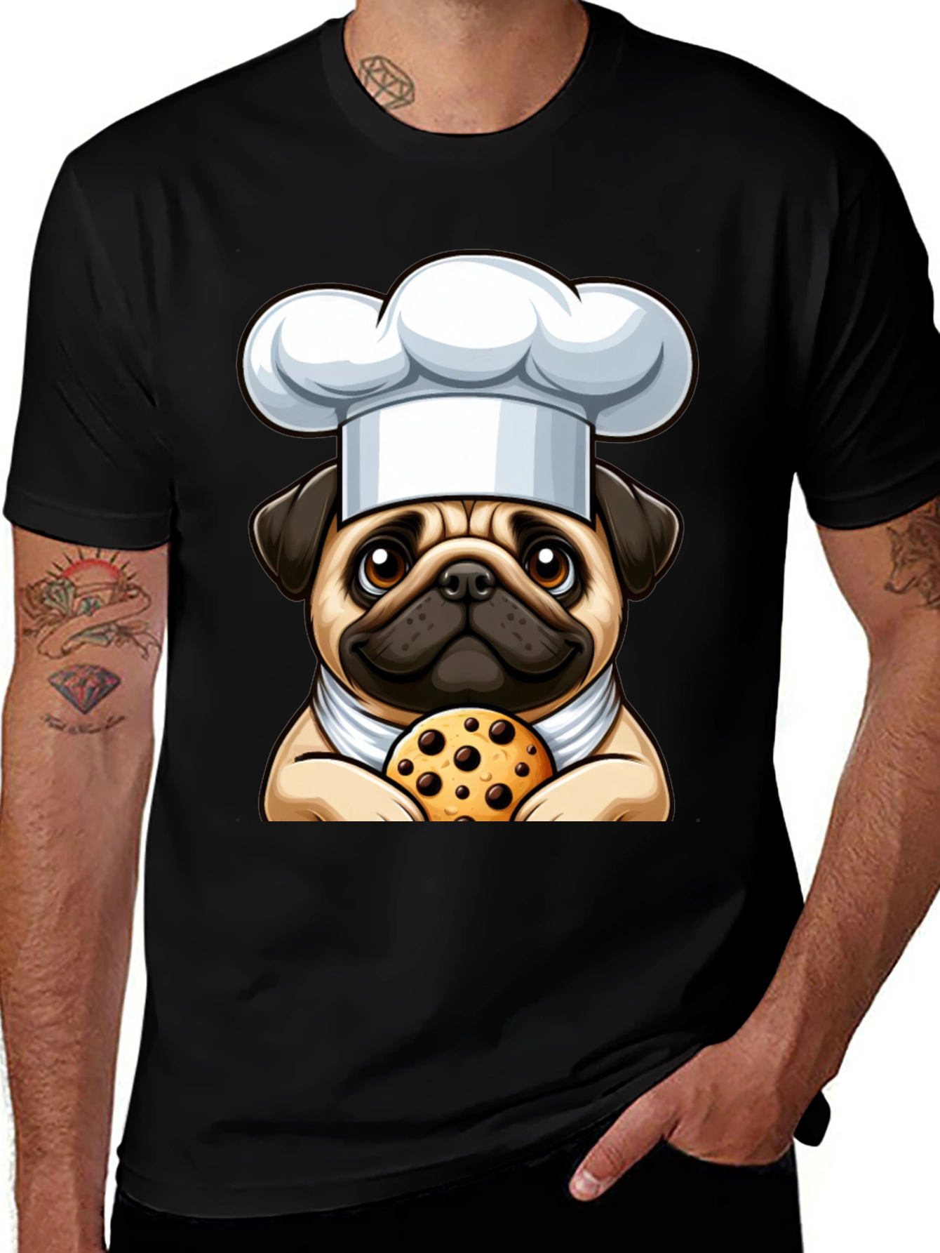 Pug Chef Cookie T-Shirt
