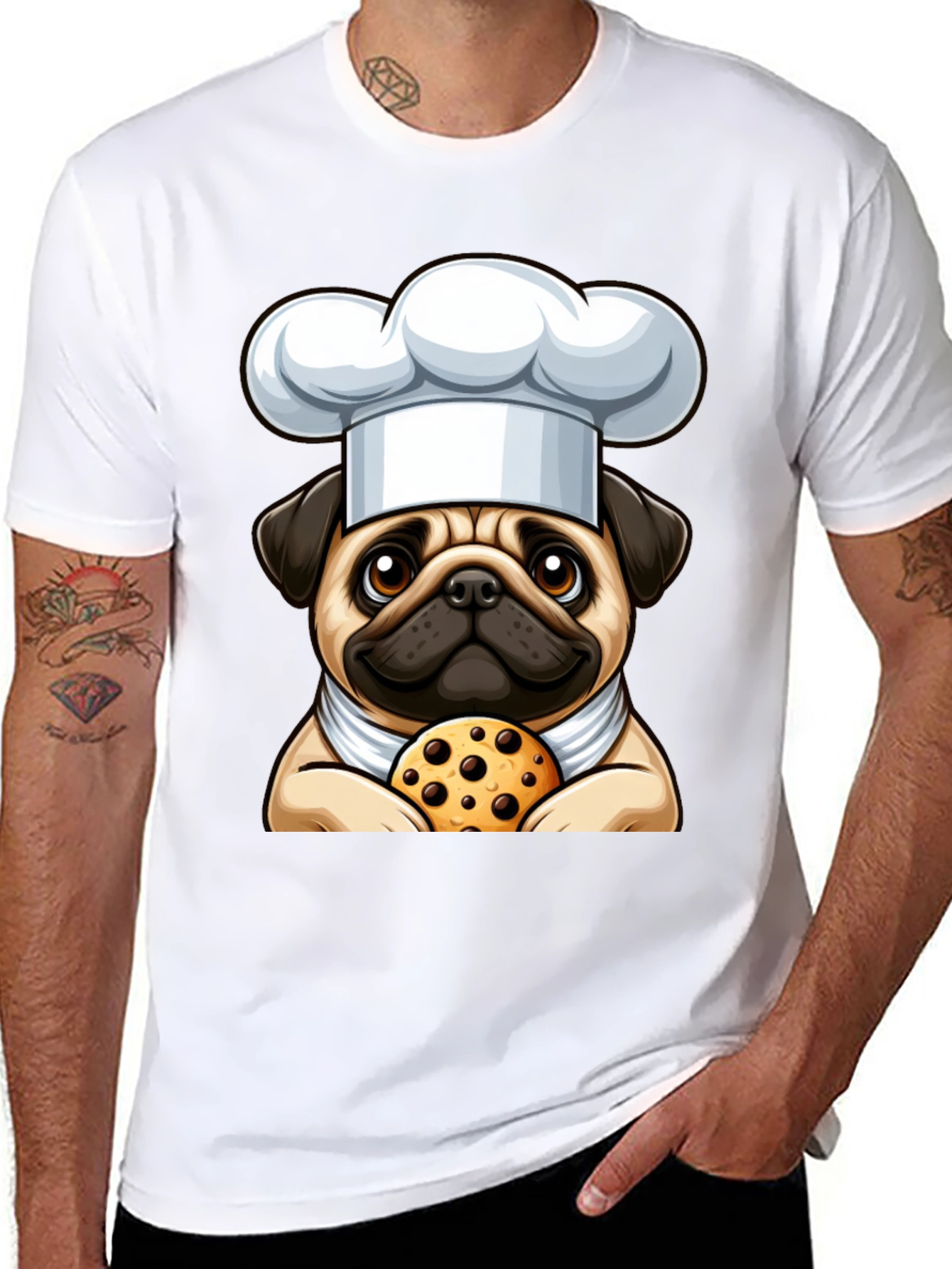 Pug Chef Cookie T-Shirt