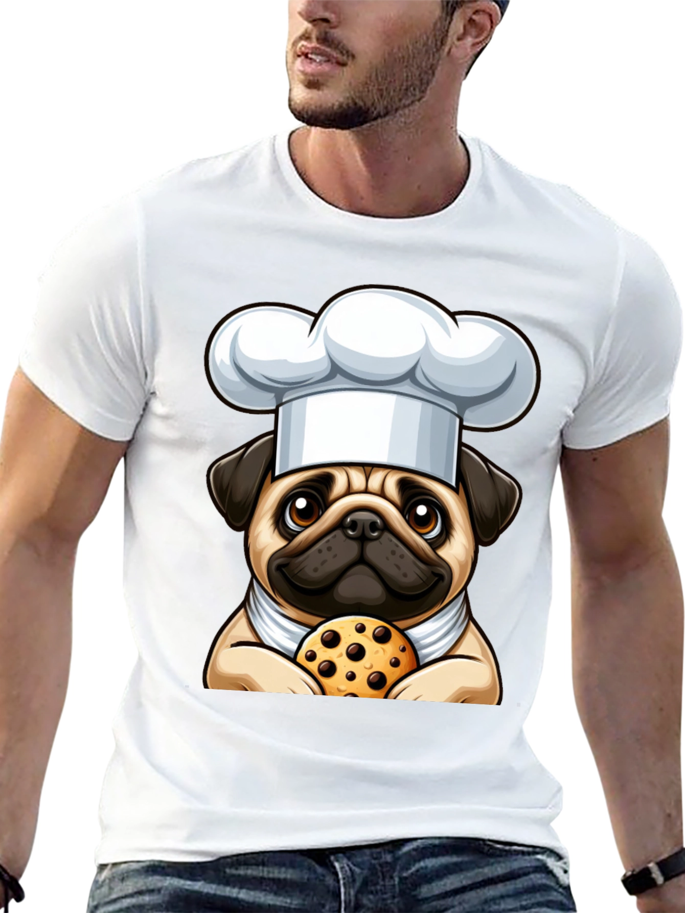 Pug Chef Cookie T-Shirt