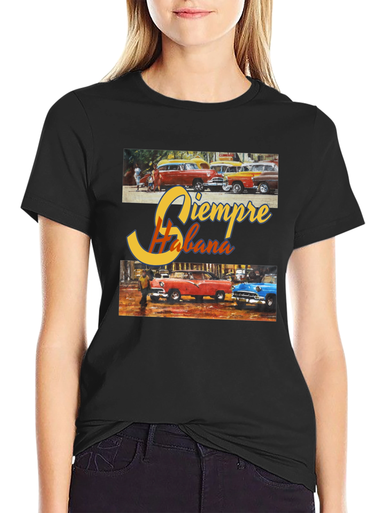 Siempre Habana T-Shirt: Cuban Cars