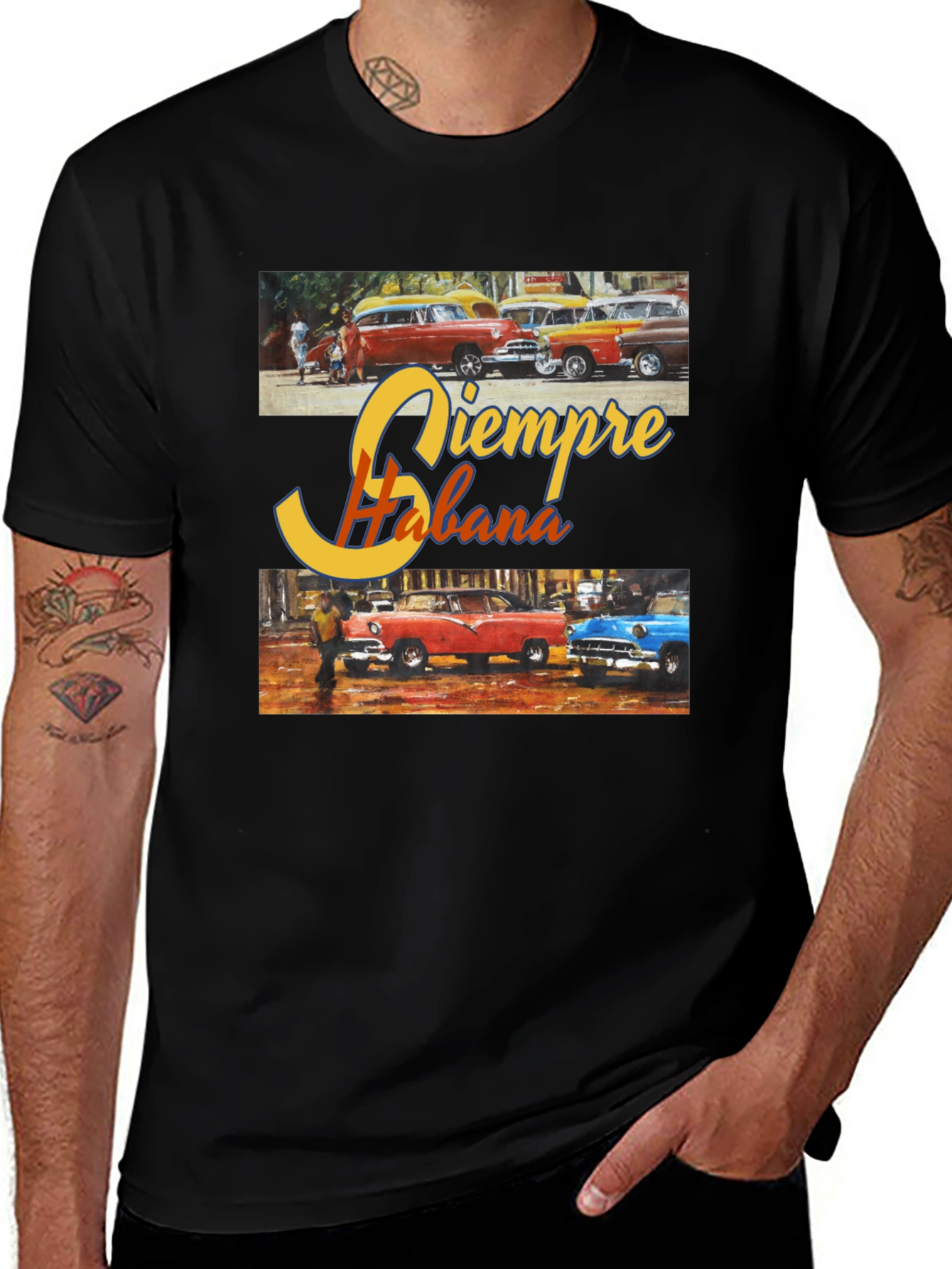 Siempre Habana T-Shirt: Cuban Cars