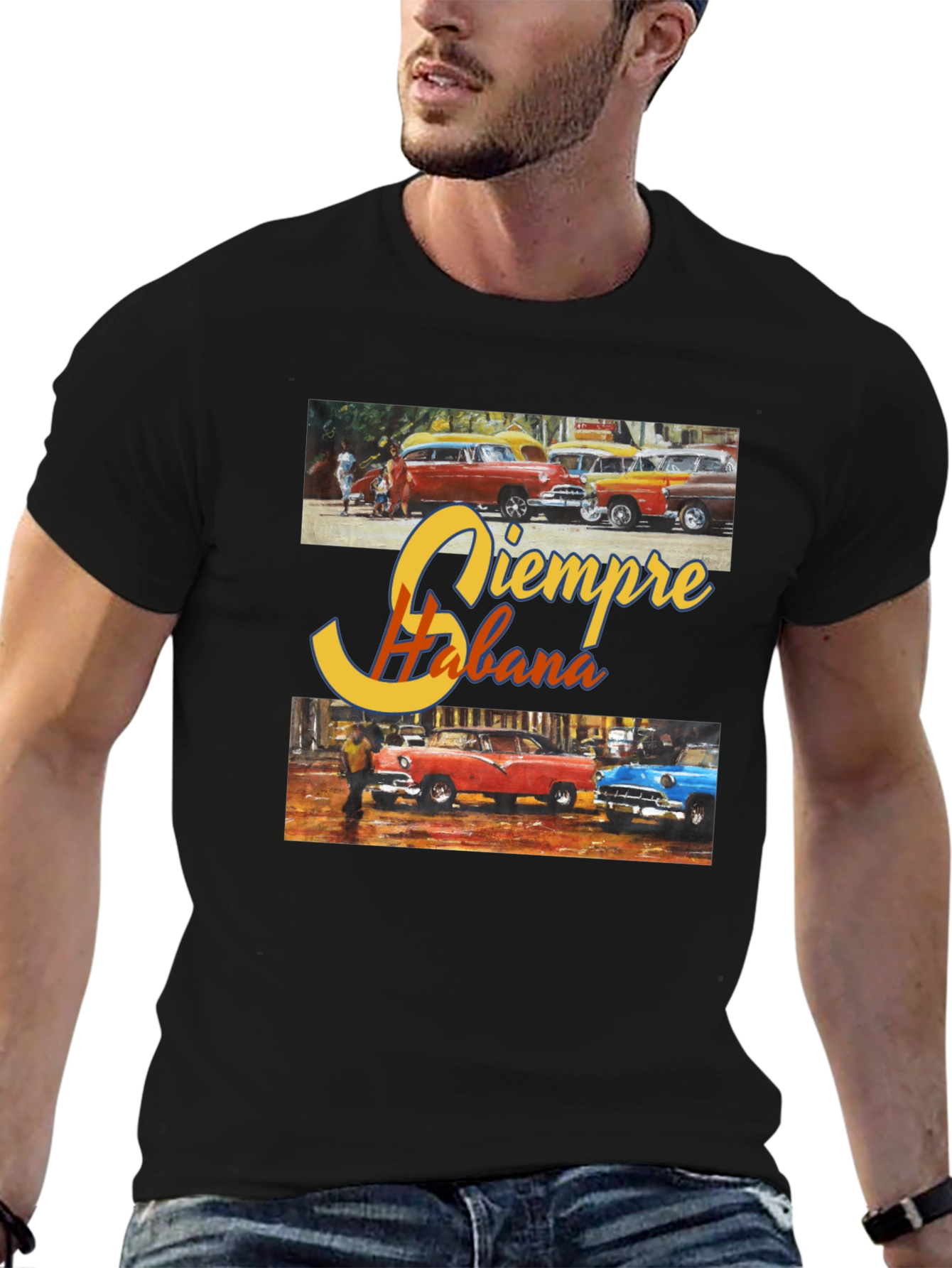 Siempre Habana T-Shirt: Cuban Cars