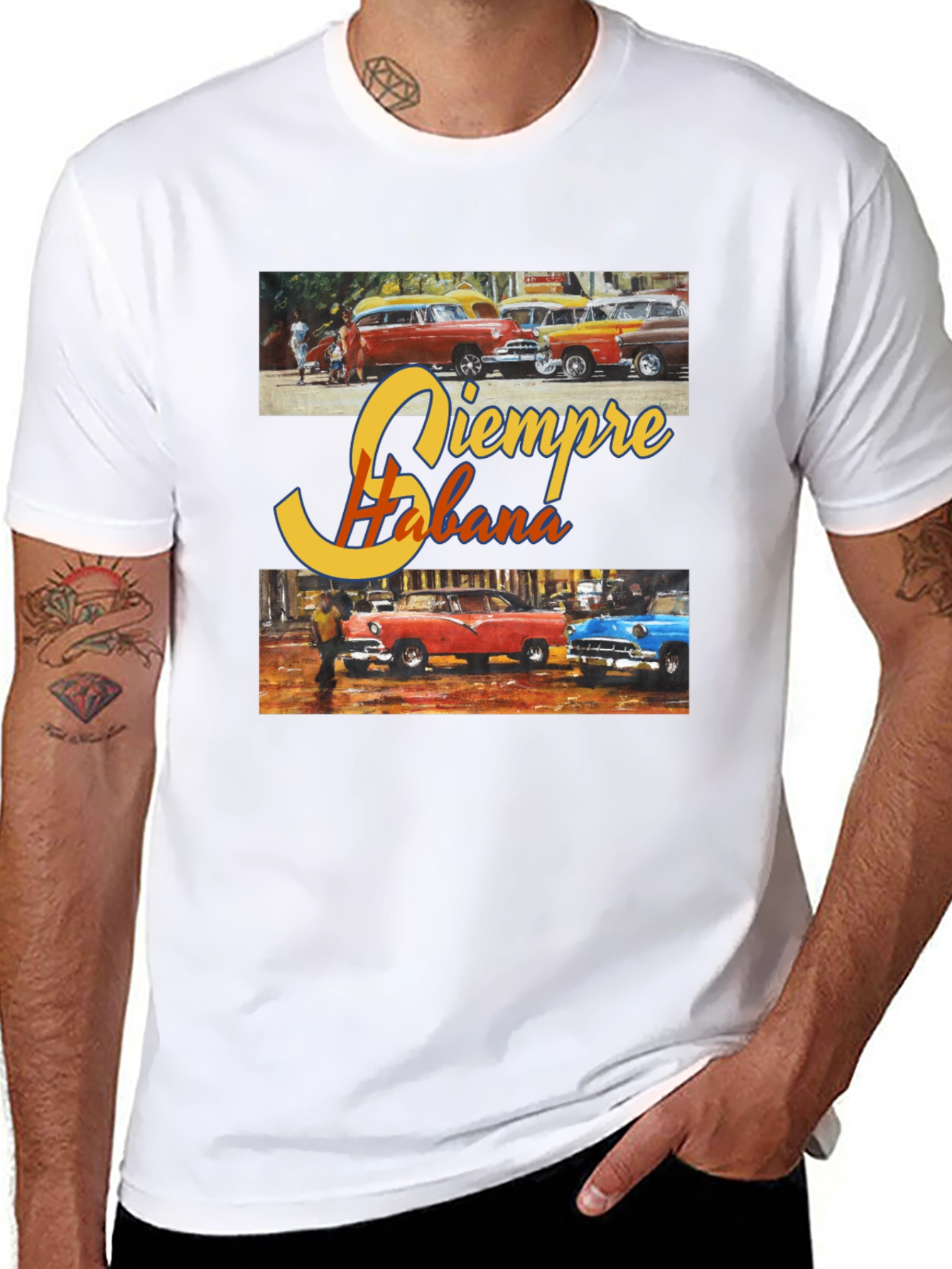Siempre Habana T-Shirt: Cuban Cars