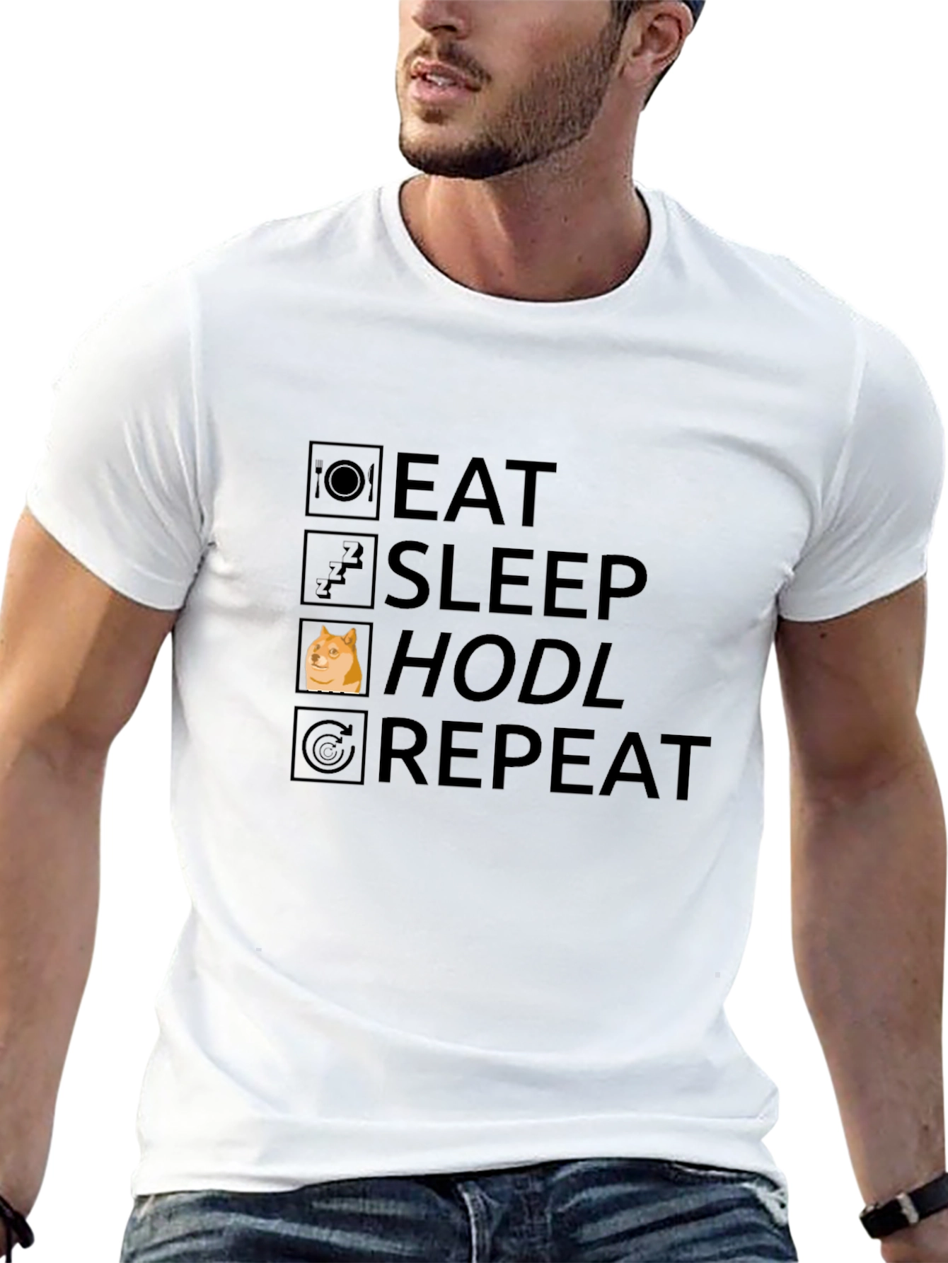 Eat Sleep Hodl Repeat - Meme T-Shirt