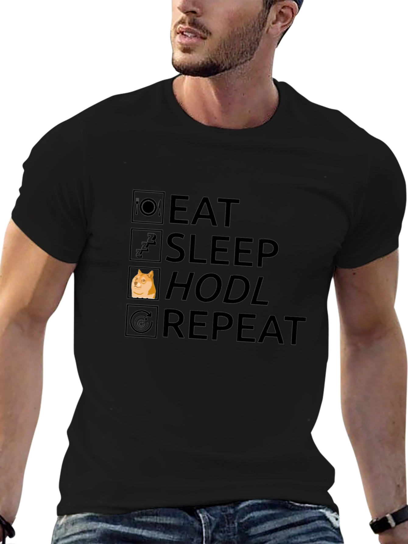 Eat Sleep Hodl Repeat - Meme T-Shirt