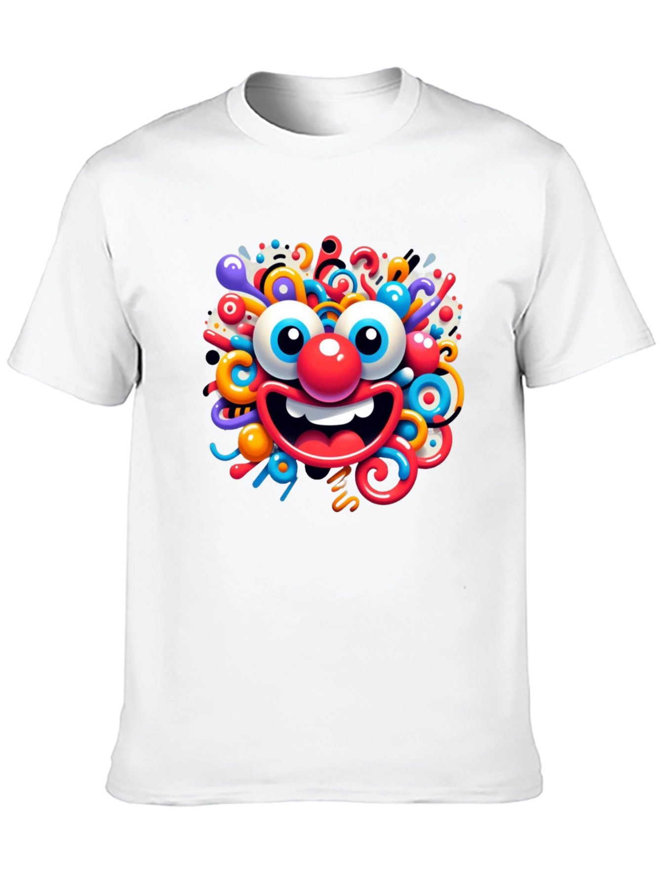 Fun Cartoon Face Black T-Shirt