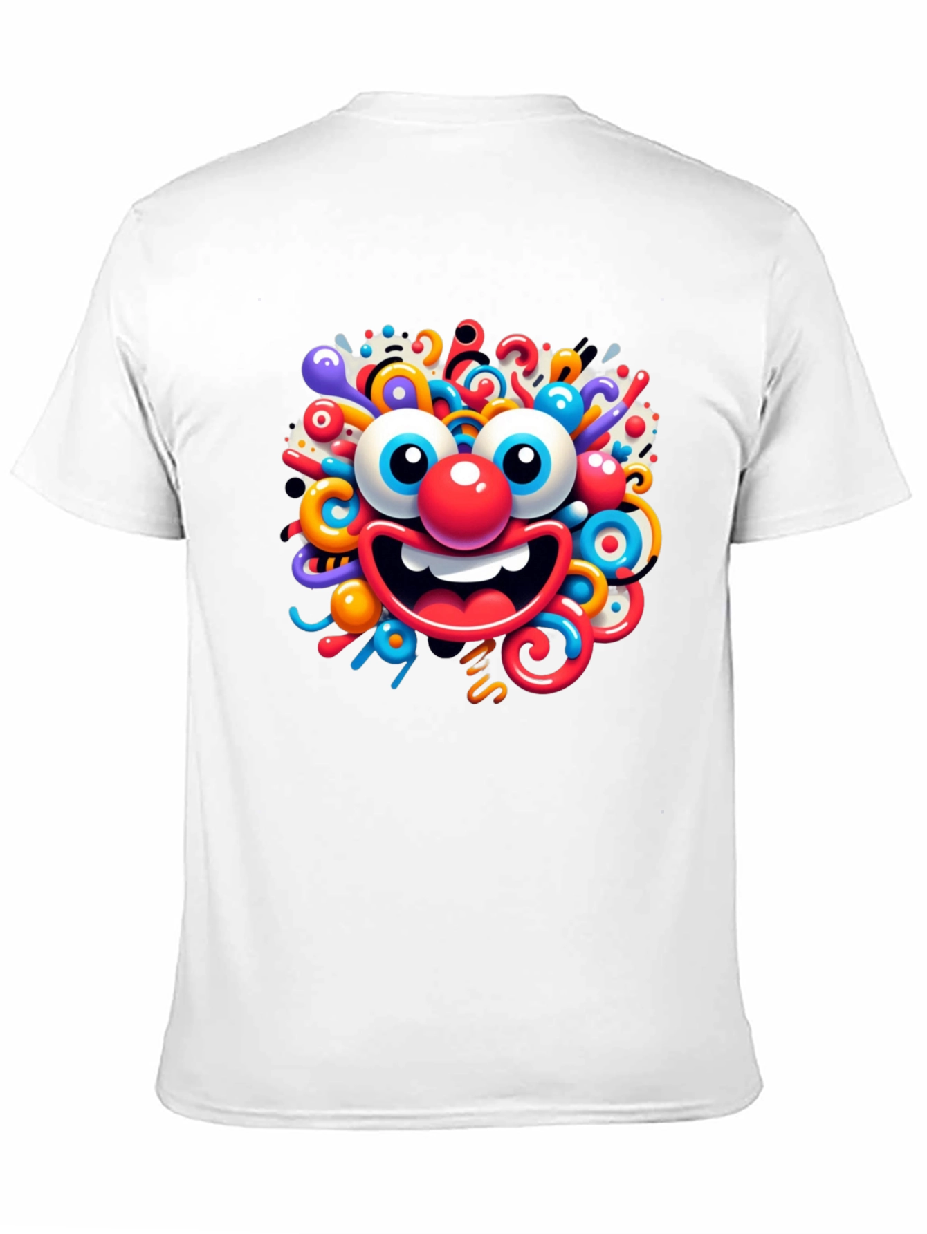 Fun Cartoon Face Black T-Shirt