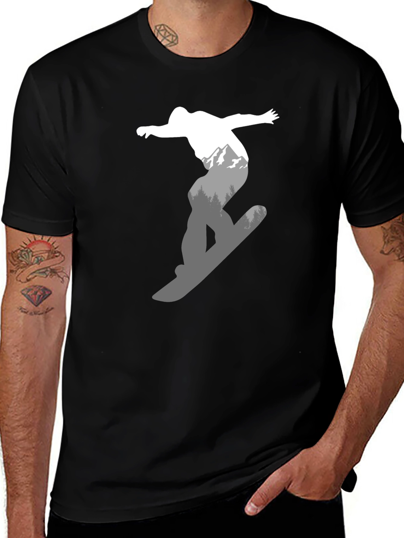 Snowboarder Graphic Tee - Ride the Mountains in Style