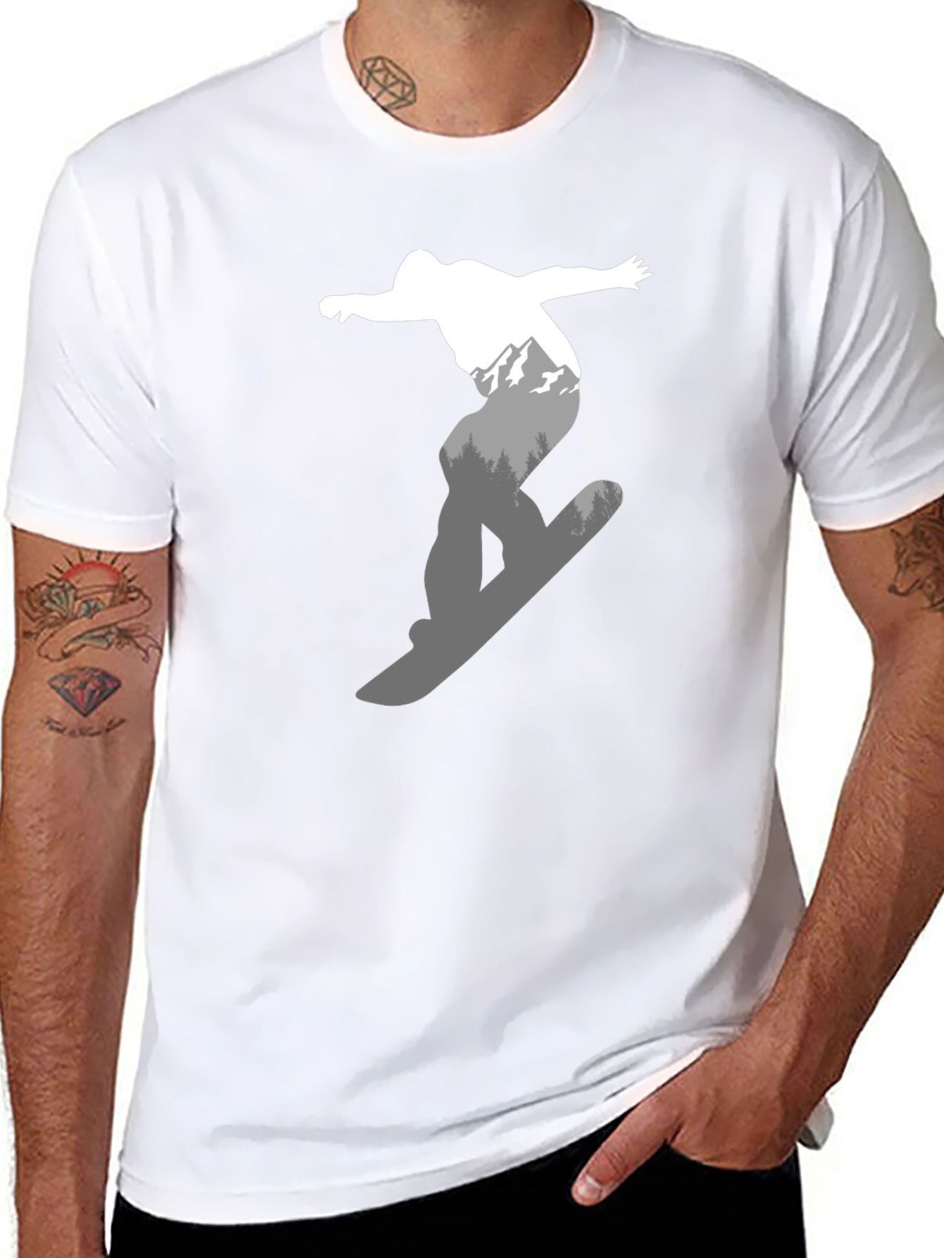 Snowboarder Graphic Tee - Ride the Mountains in Style