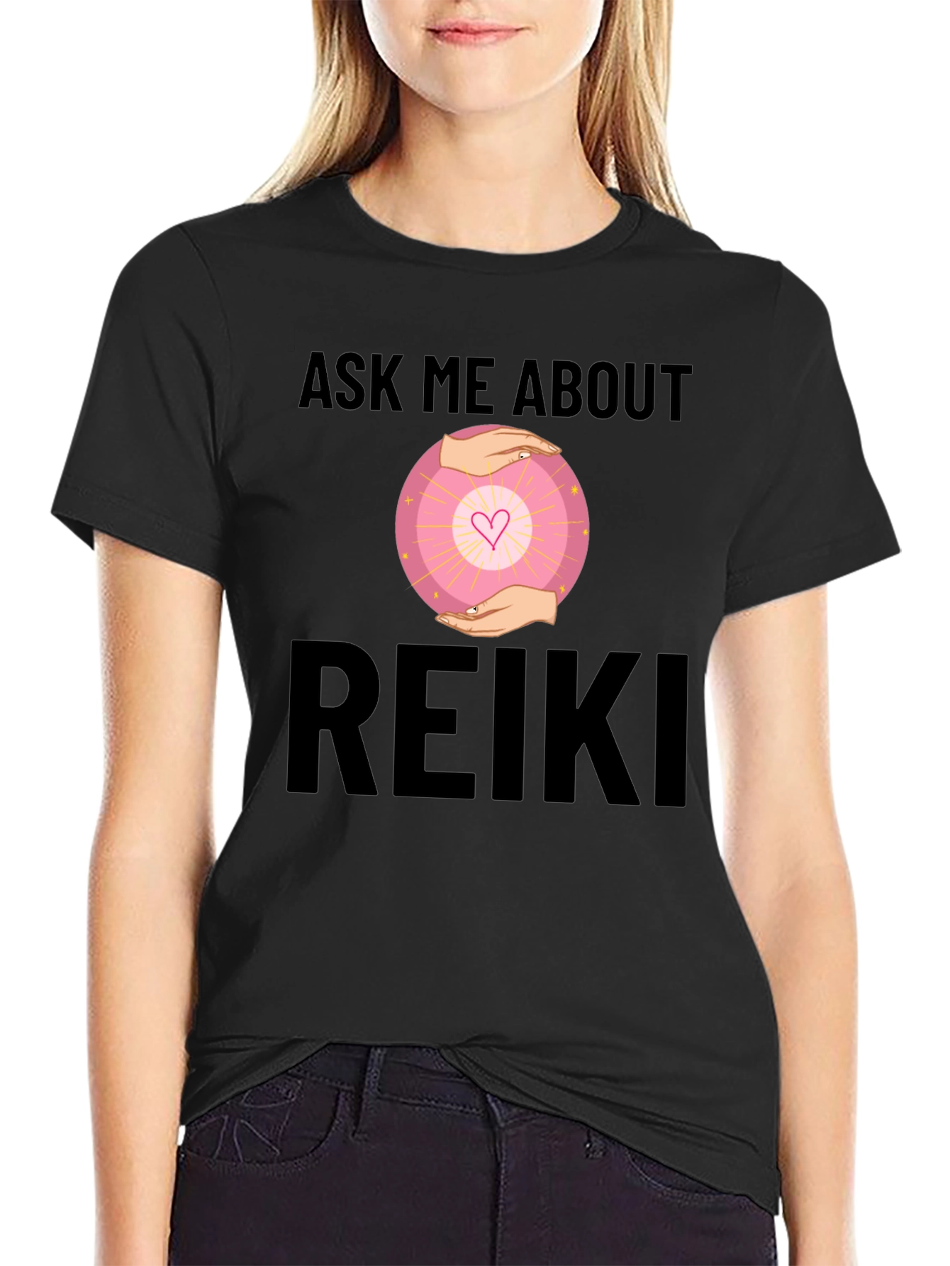 Ask Me About Reiki T-Shirt - Energy Healing Design