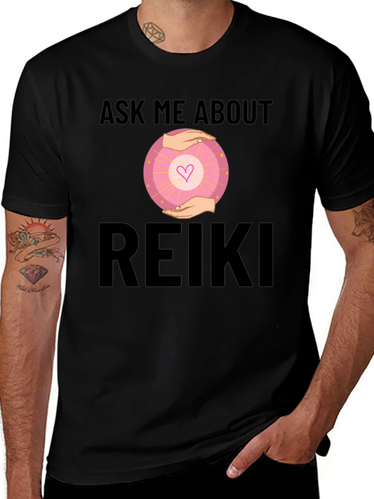 Ask Me About Reiki T-Shirt - Energy Healing Design