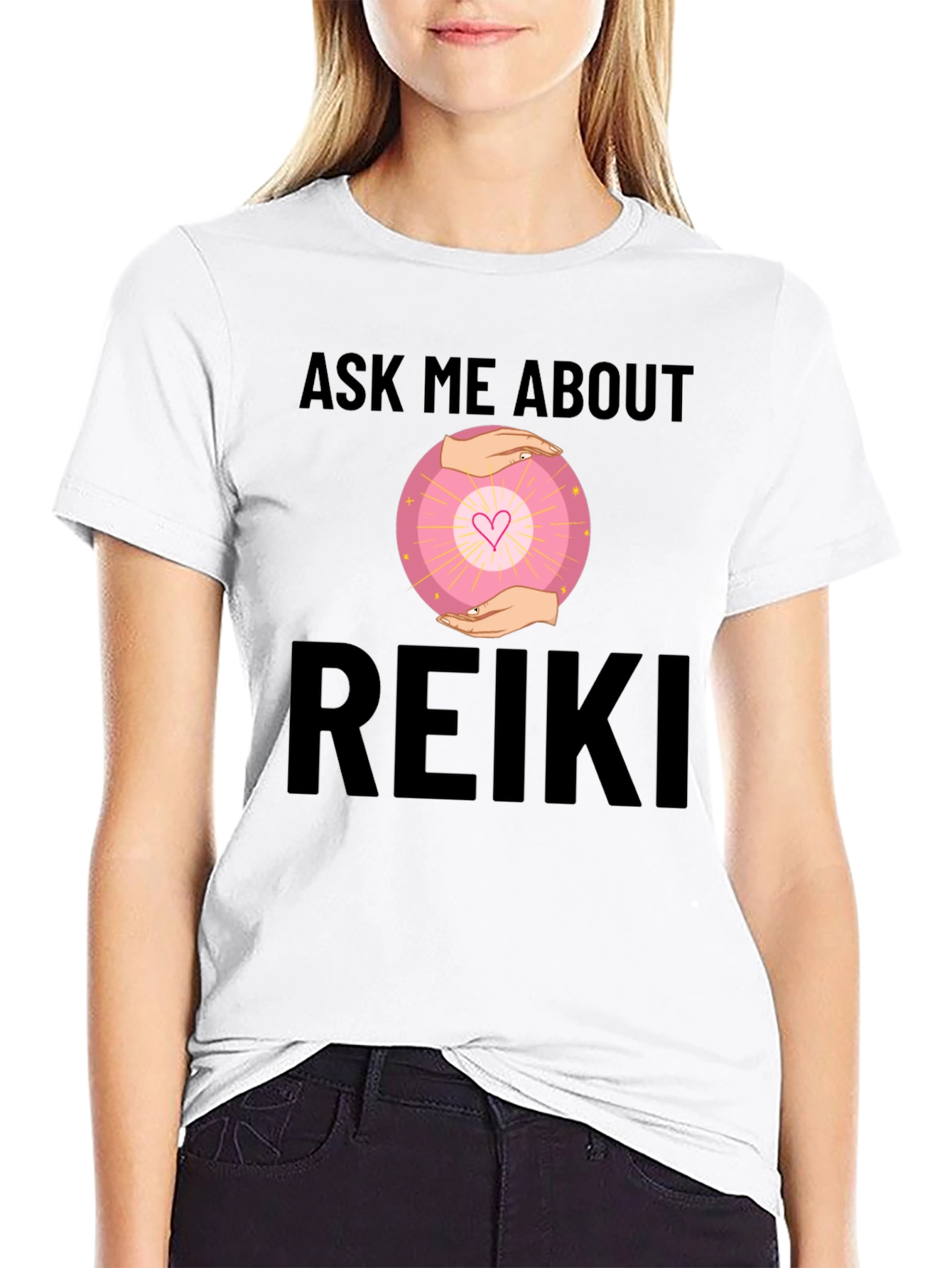Ask Me About Reiki T-Shirt - Energy Healing Design