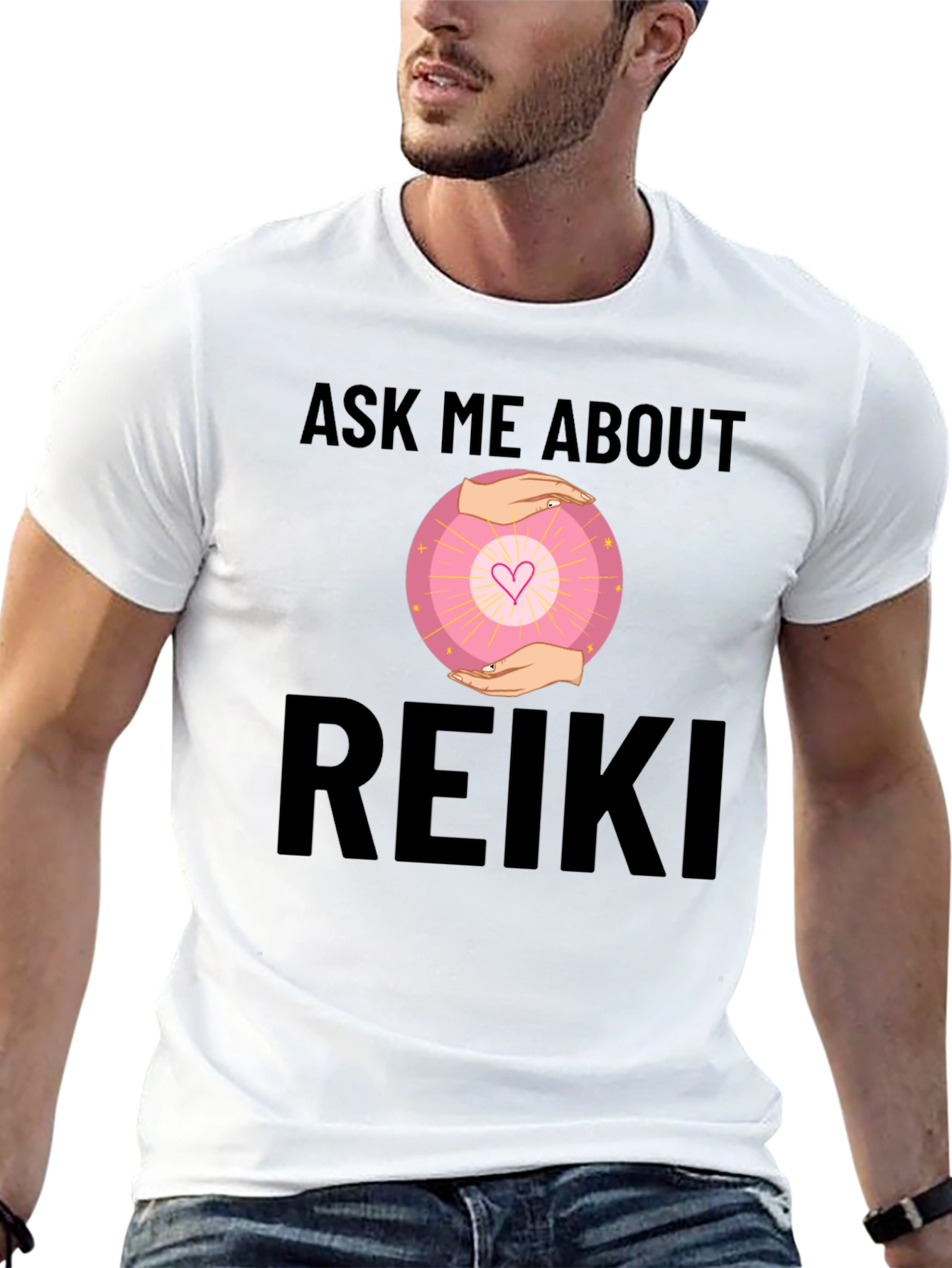 Ask Me About Reiki T-Shirt - Energy Healing Design