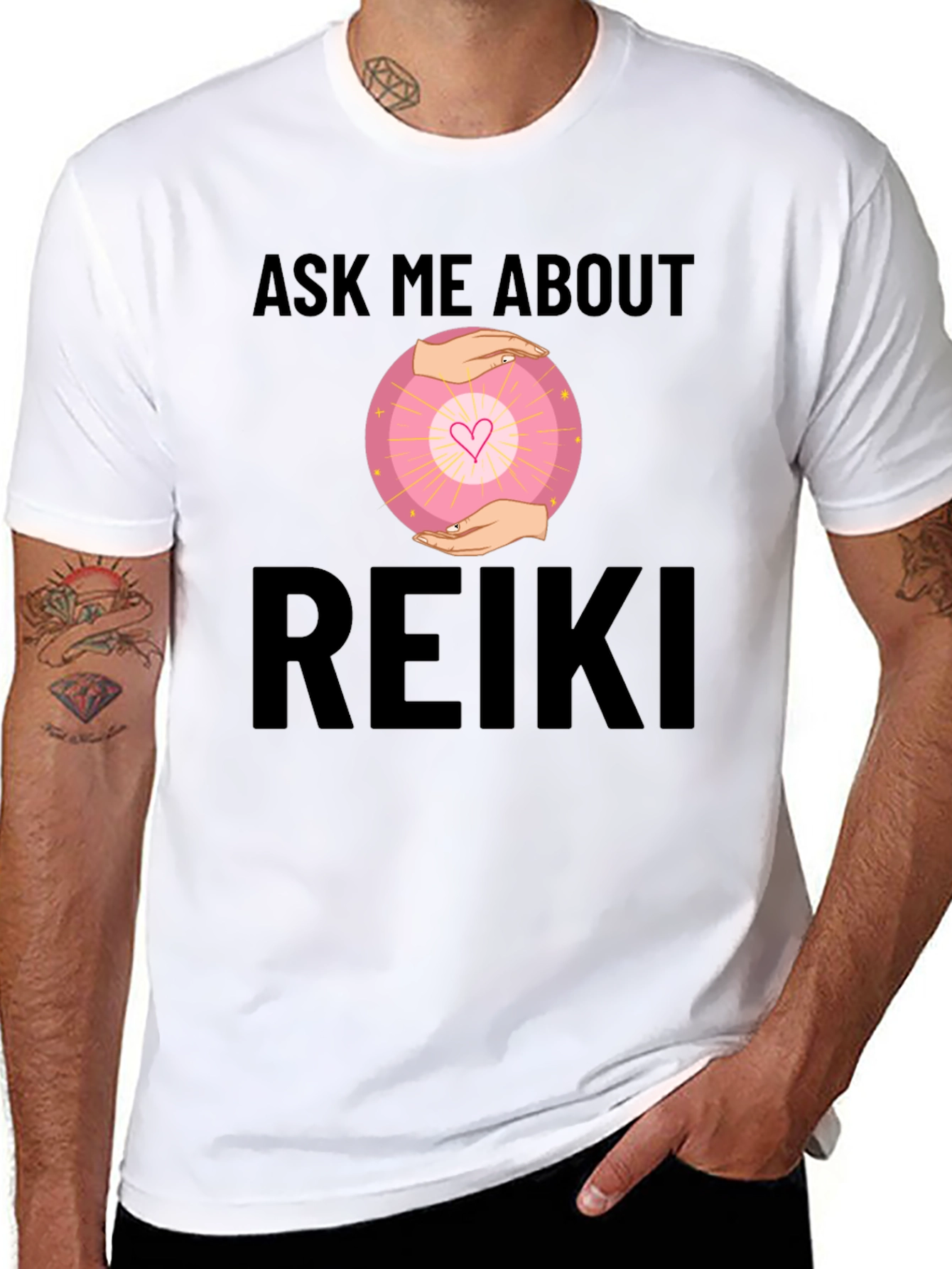 Ask Me About Reiki T-Shirt - Energy Healing Design